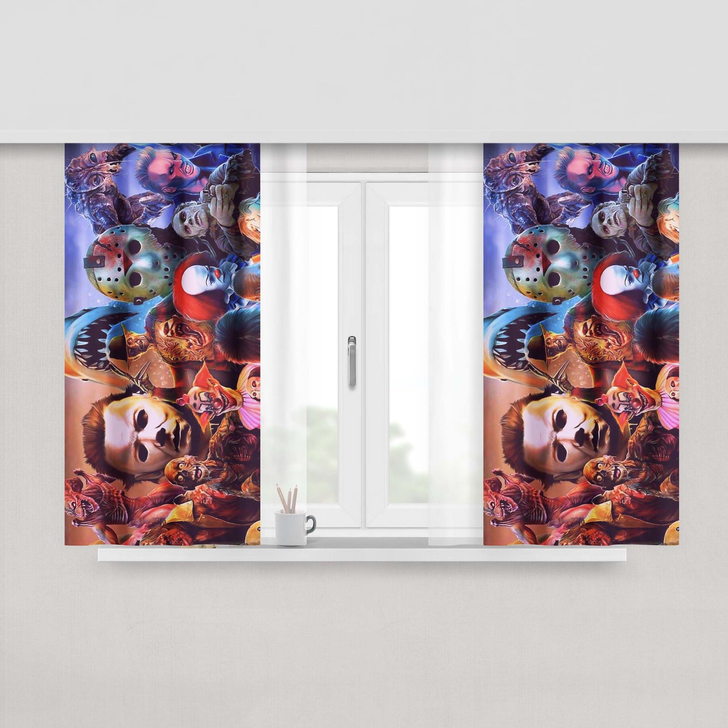 Netflix And Chills 31 Nights Of Halloween Peach Skin Window Curtains