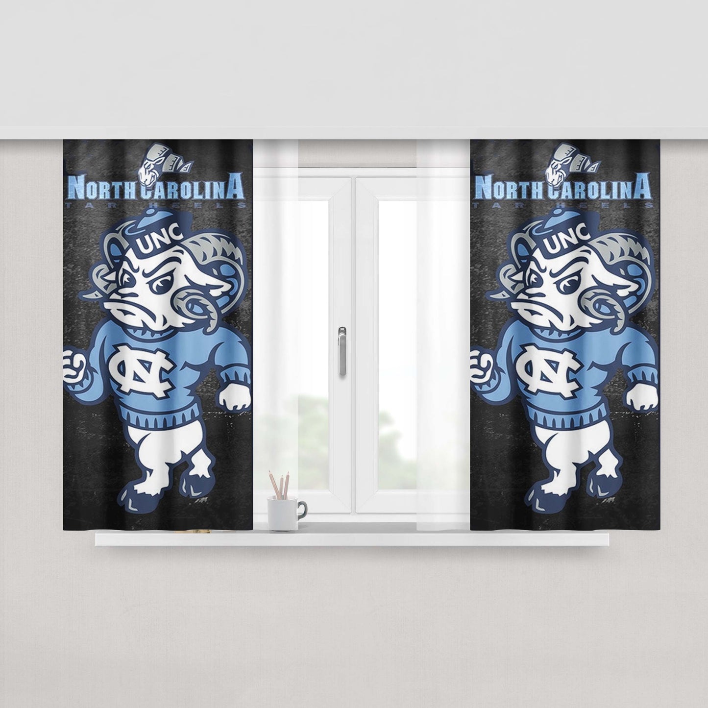 North Carolina Tar Heels New Peach Skin Window Curtains