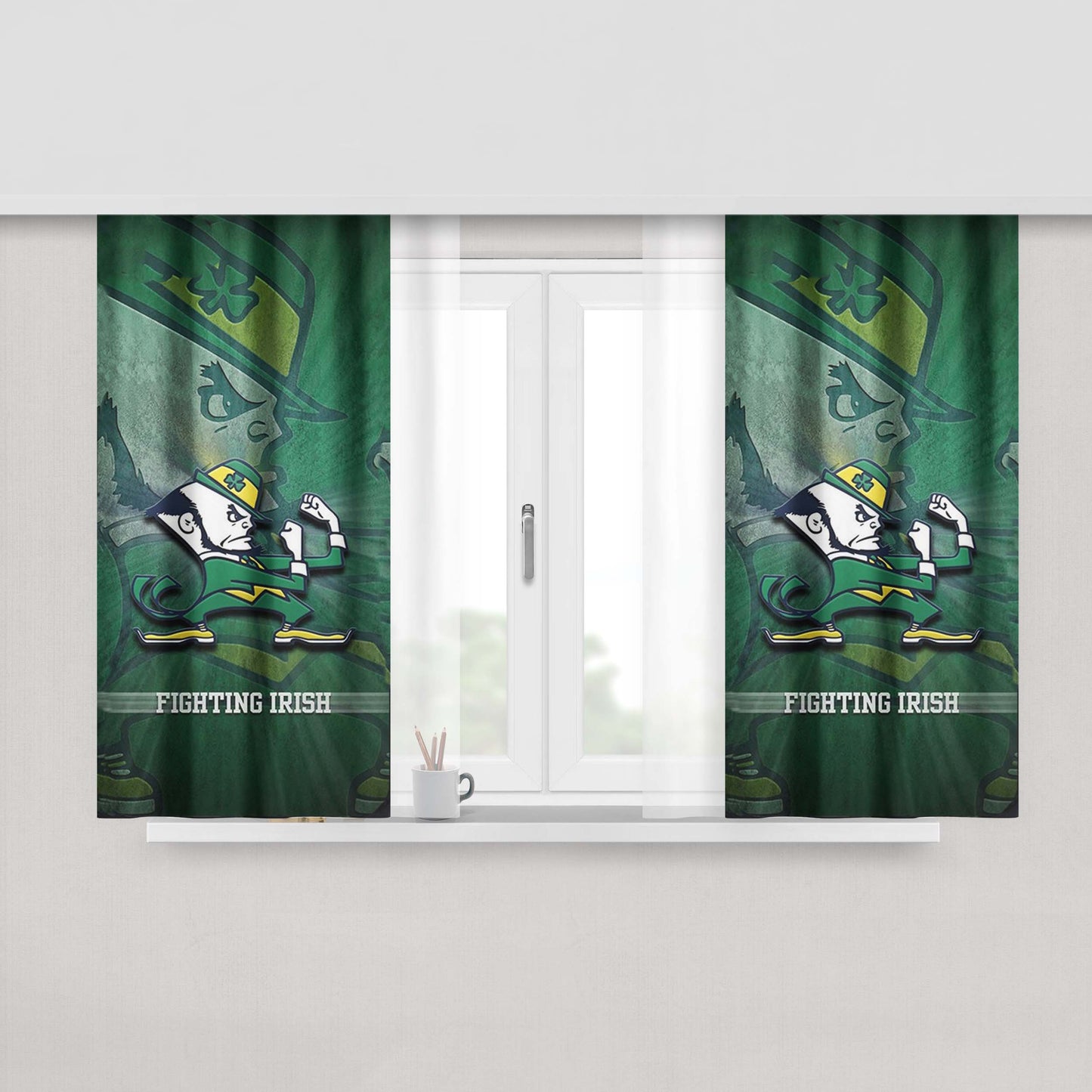 Notre Dame Fighting Irish Nfl Peach Skin Window Curtains