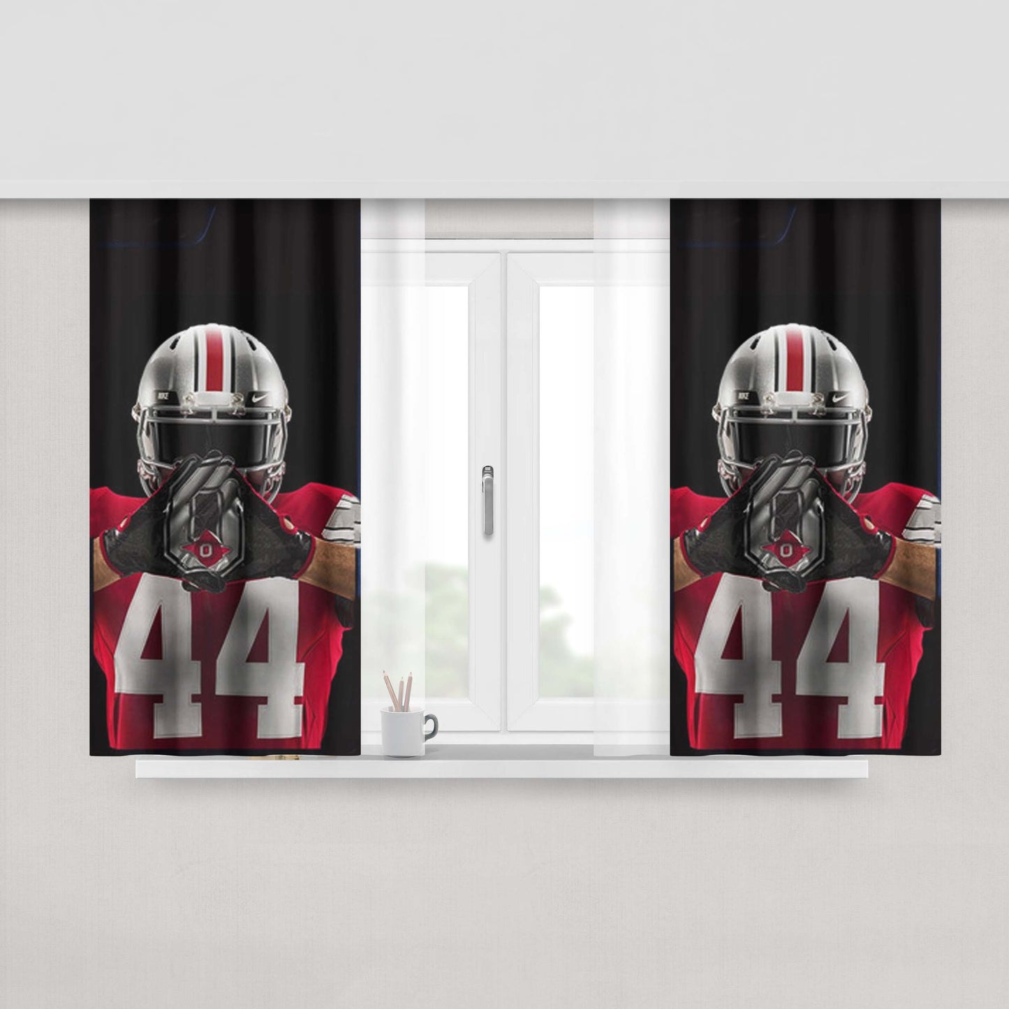 Ohio State Buckeyes Football Peach Skin Window Curtains