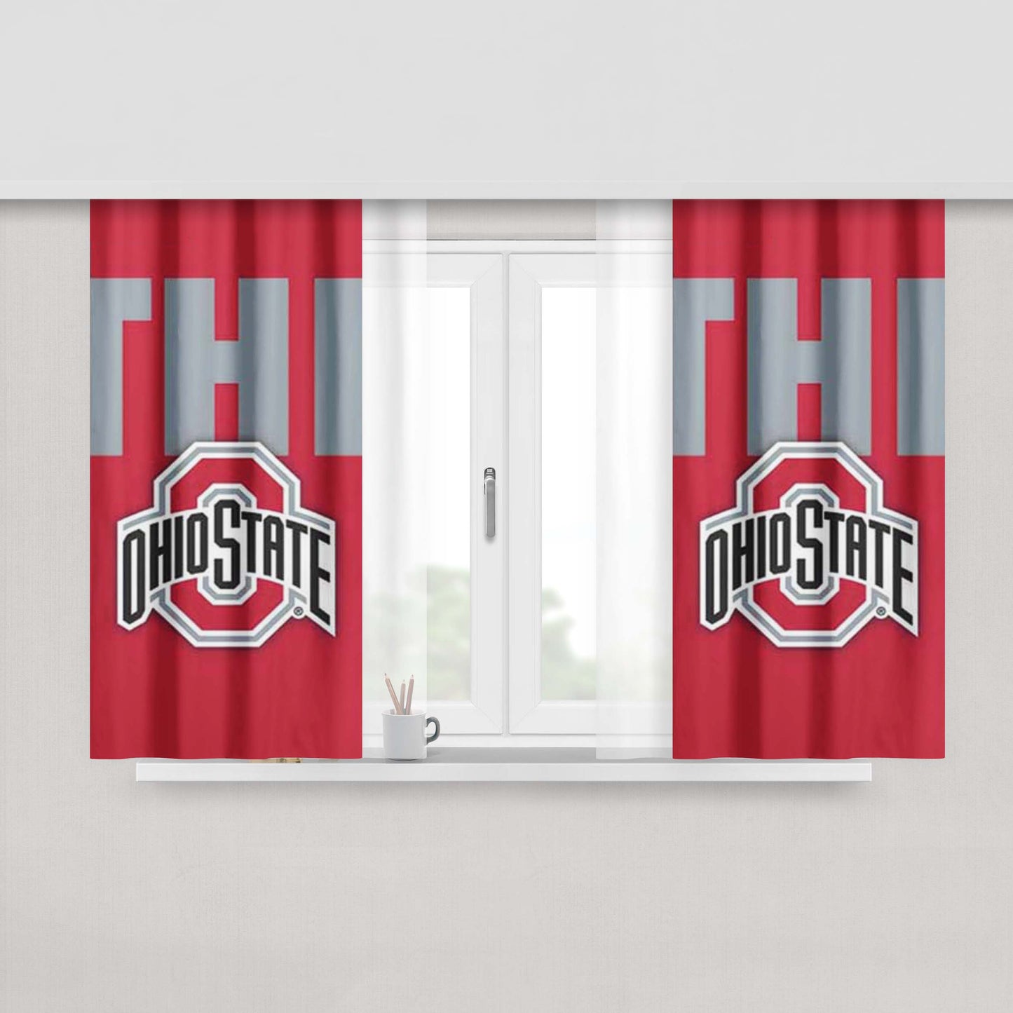Ohio State The Peach Skin Window Curtains