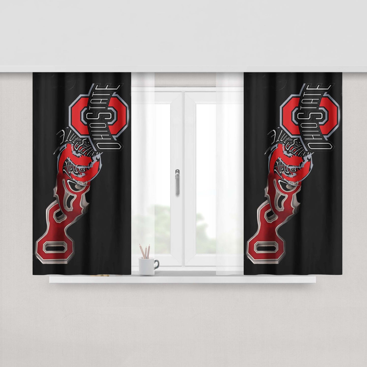 Ohio State University Art Peach Skin Window Curtains