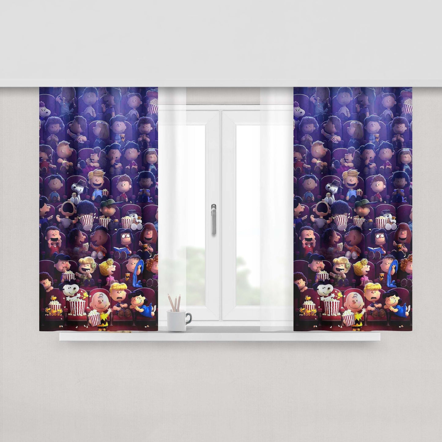 Peanuts Movie 2015 Poster Peach Skin Window Curtains