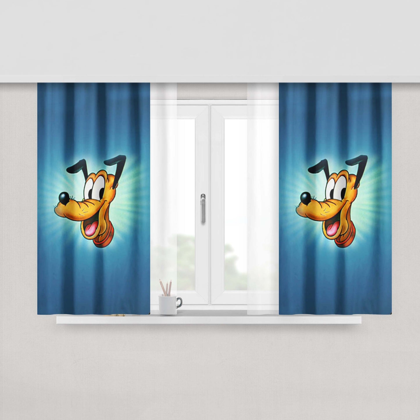 Pluto Disney Peach Skin Window Curtains