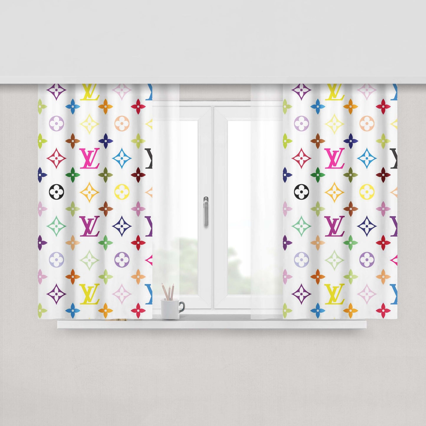 Rainbow Supreme X Louis Vuitton Peach Skin Window Curtains