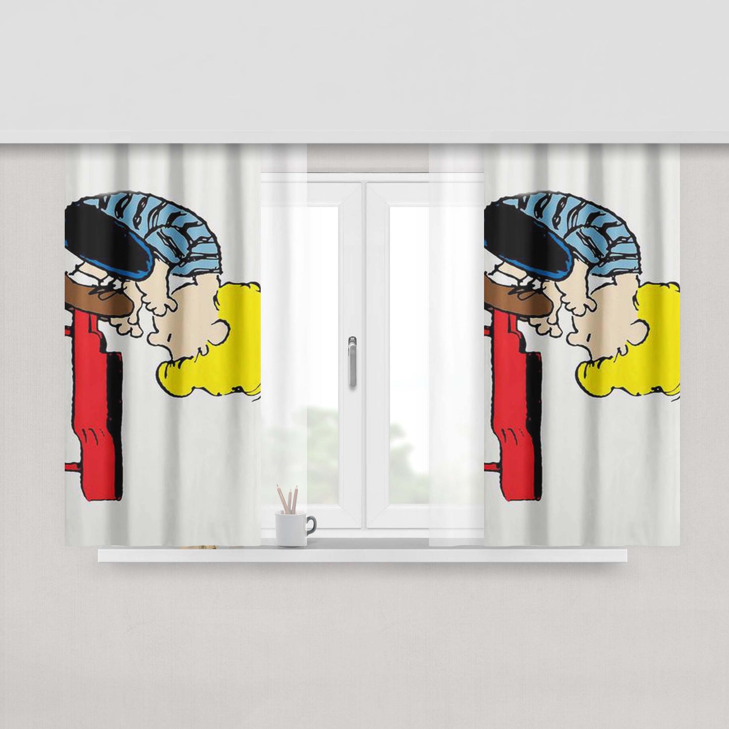 Schroeder On Piano Peanuts Peach Skin Window Curtains