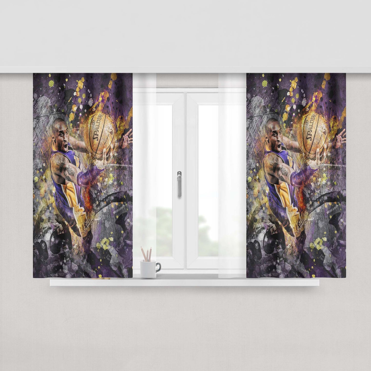 Spalding Kobe Bryant Peach Skin Window Curtains