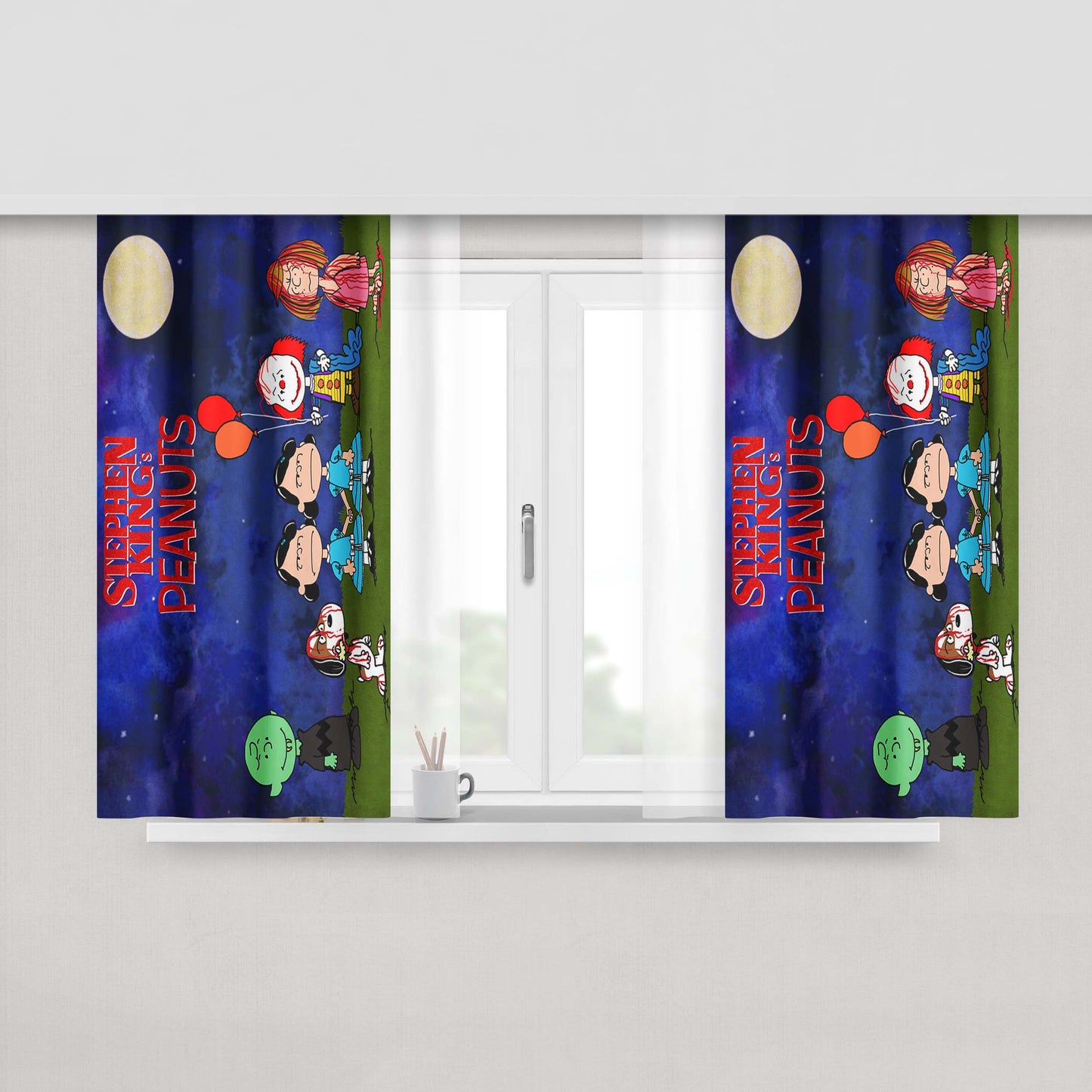 Stephen King And Peanuts Peach Skin Window Curtains