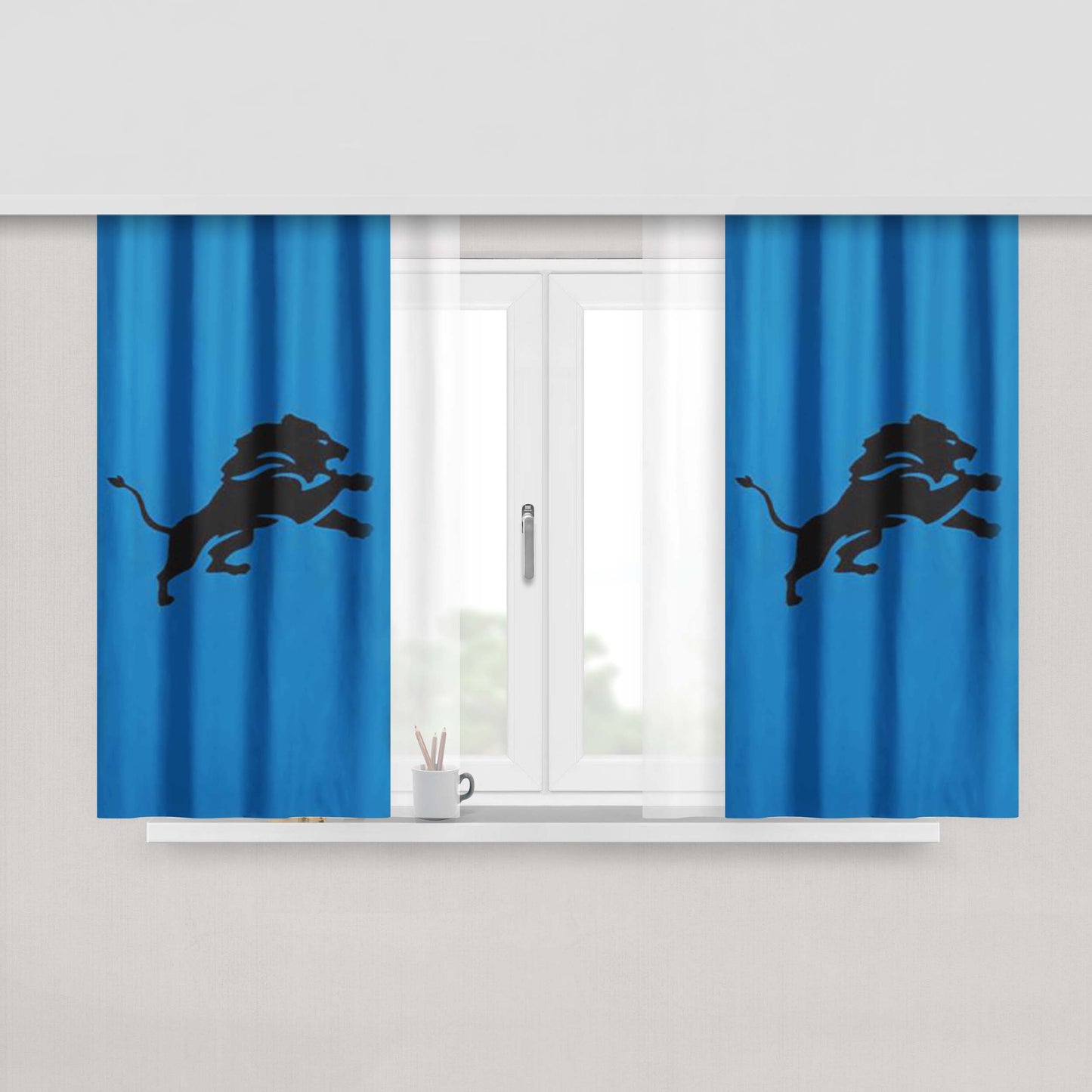The D Is Detroit Lions Peach Skin Window Curtains