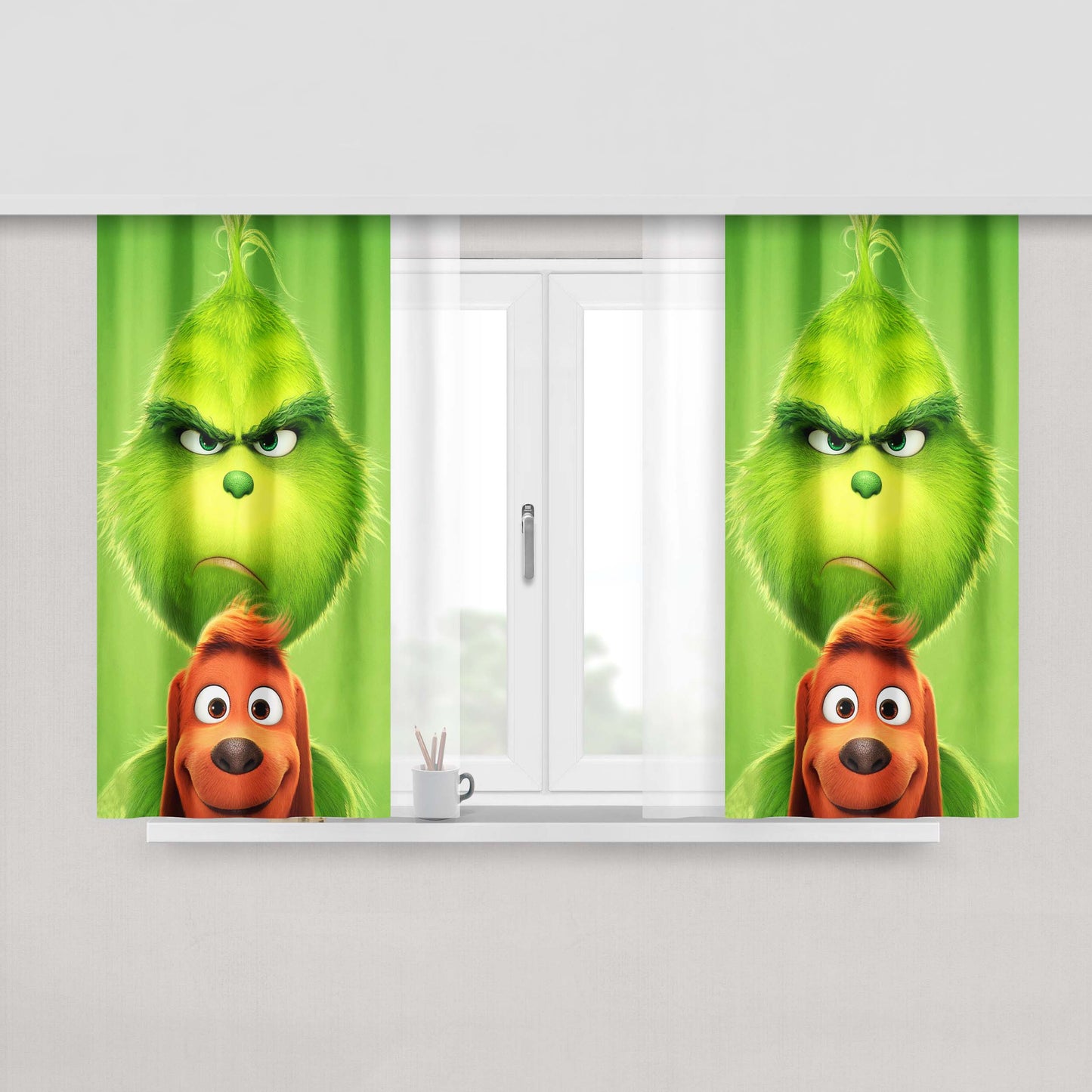 The Grinch Poster 2018 Peach Skin Window Curtains