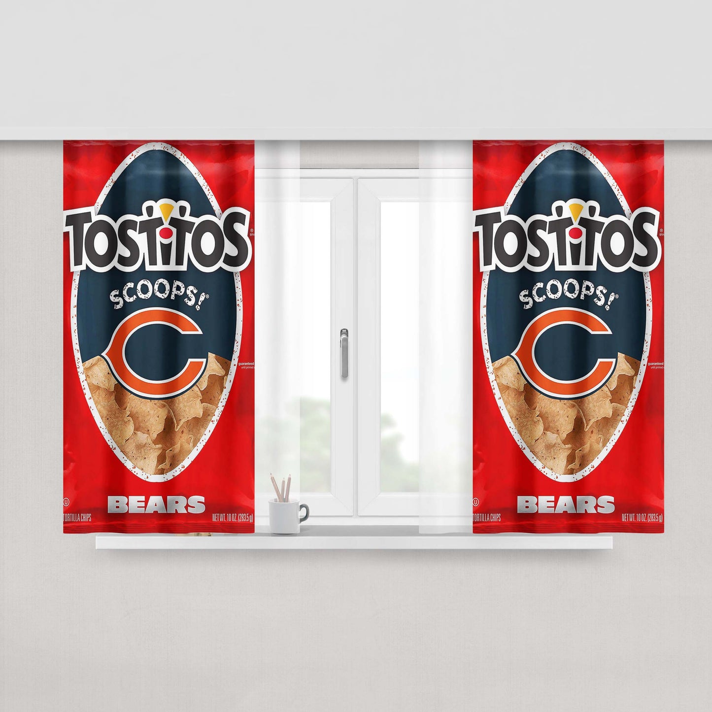 Tostitos Chicago Bears Peach Skin Window Curtains