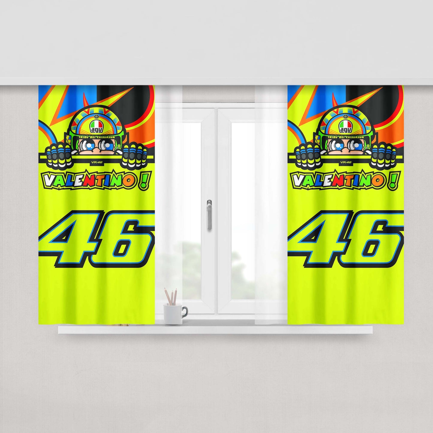 Valentino Rossi 46 Vr46 Peach Skin Window Curtains