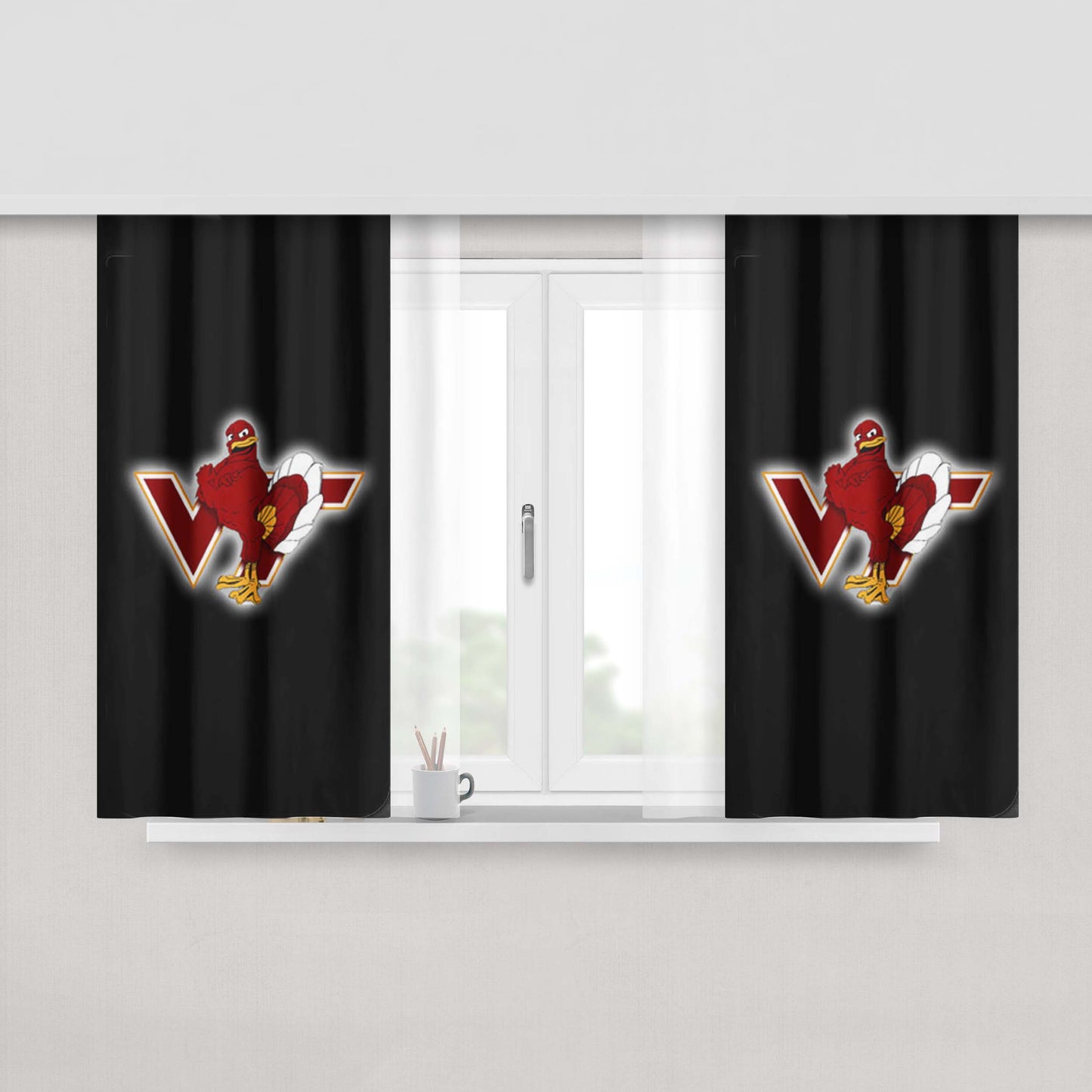 Virginia Tech Black Peach Skin Window Curtains