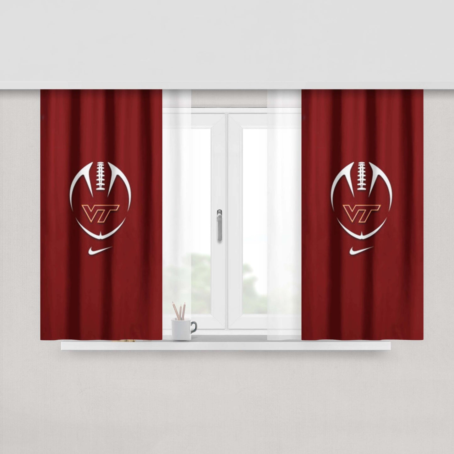 Virginia Tech Hokies Peach Skin Window Curtains