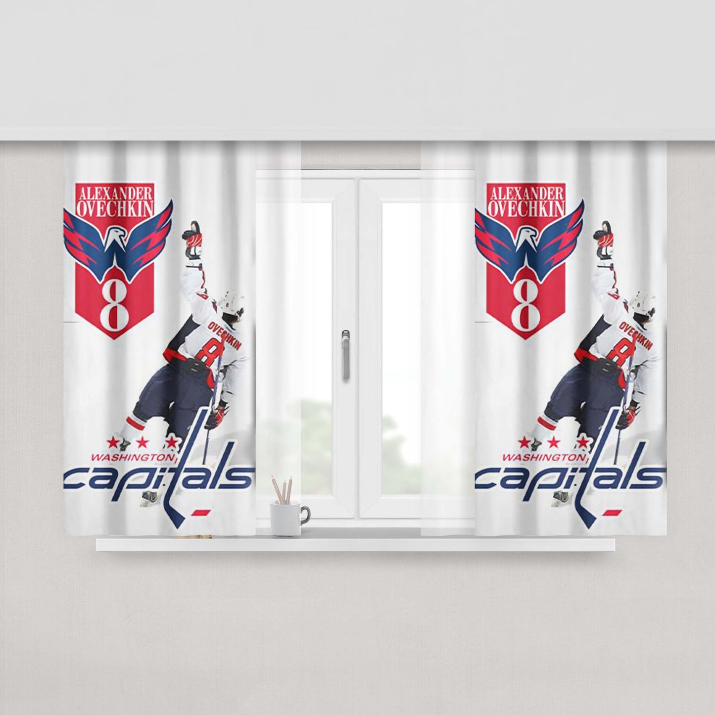 Washington Capitals Alex Ovechkin Peach Skin Window Curtains