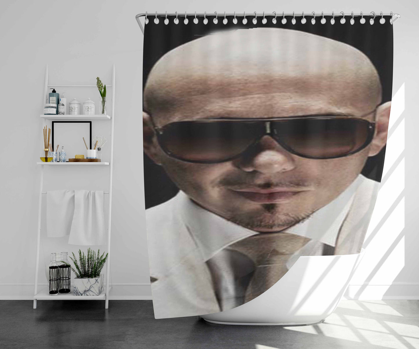 Pitbull Shades Bathroom Shower Curtain Fabric Waterproof | 66 X 72 Inch
