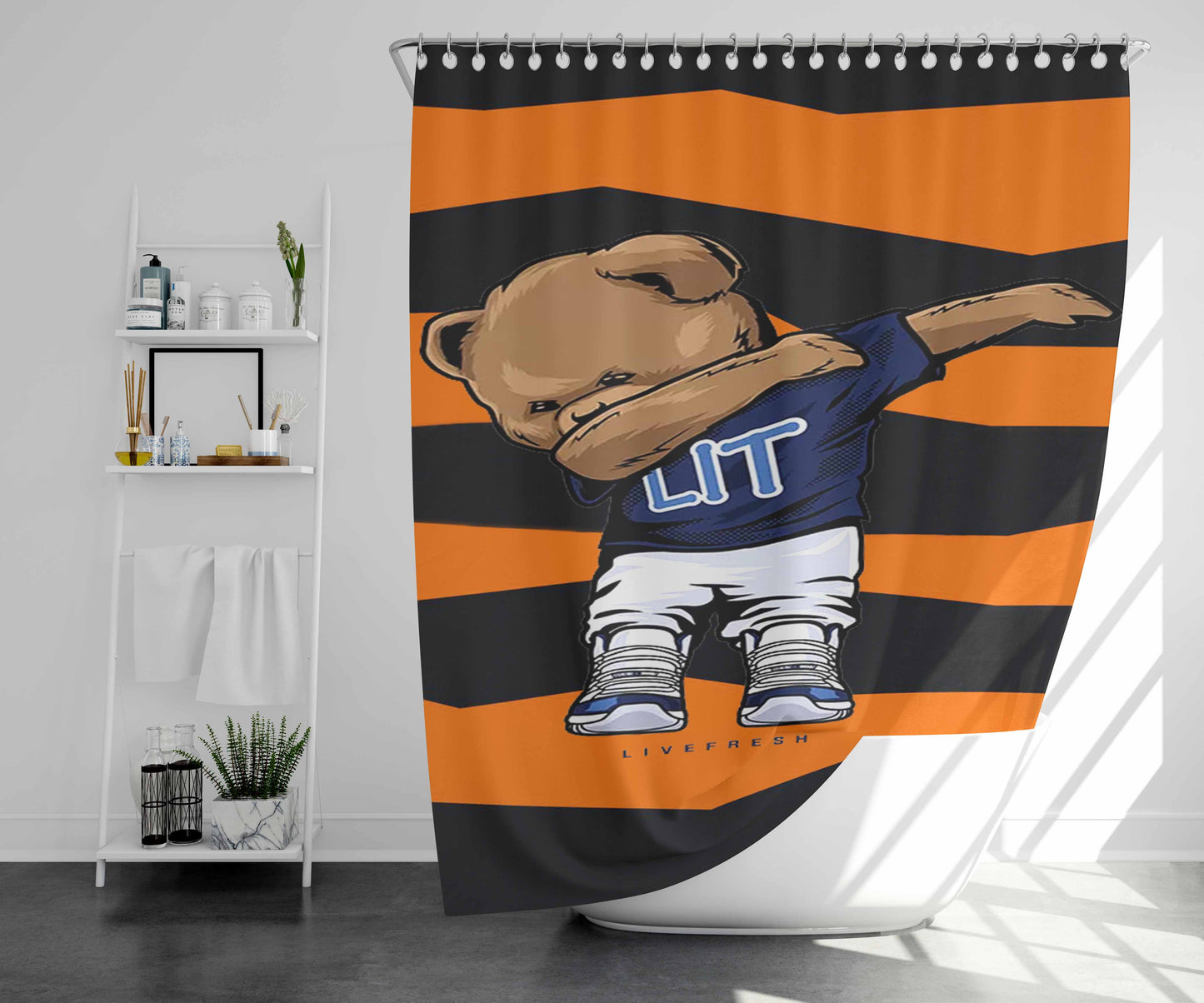 Polo Bear Liverpresh Golf Tyler Bathroom Shower Curtain Fabric Waterproof | 66 X 72 Inch