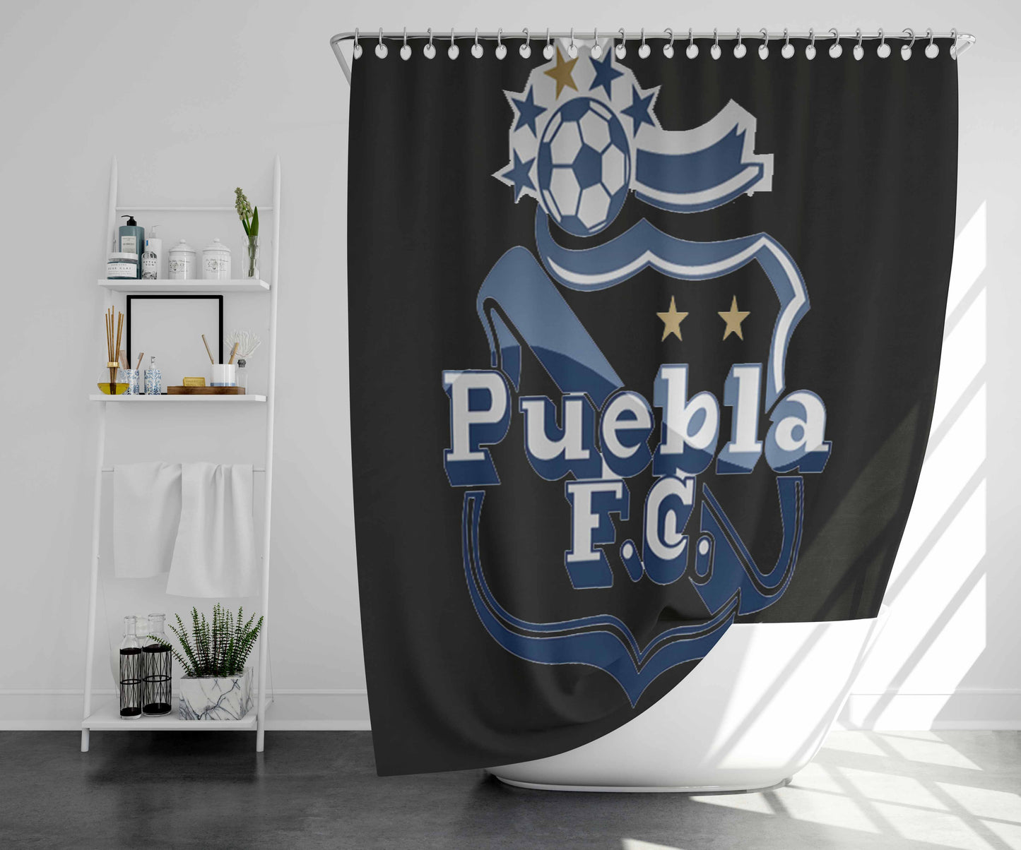 Puebla Fc Bathroom Shower Curtain Fabric Waterproof | 66 X 72 Inch