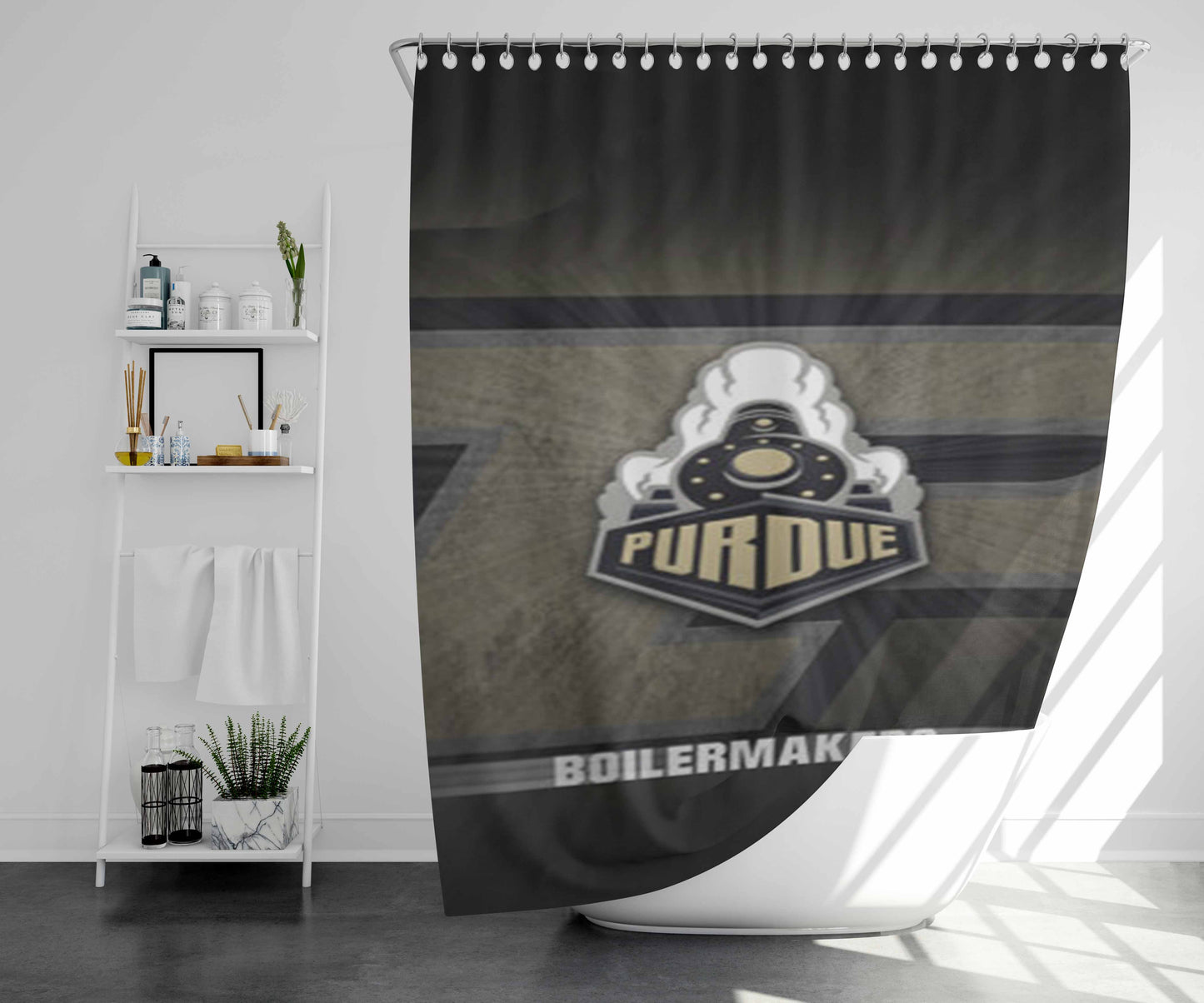 Purdue University Train Boilermakers Bathroom Shower Curtain Fabric Waterproof | 66 X 72 Inch