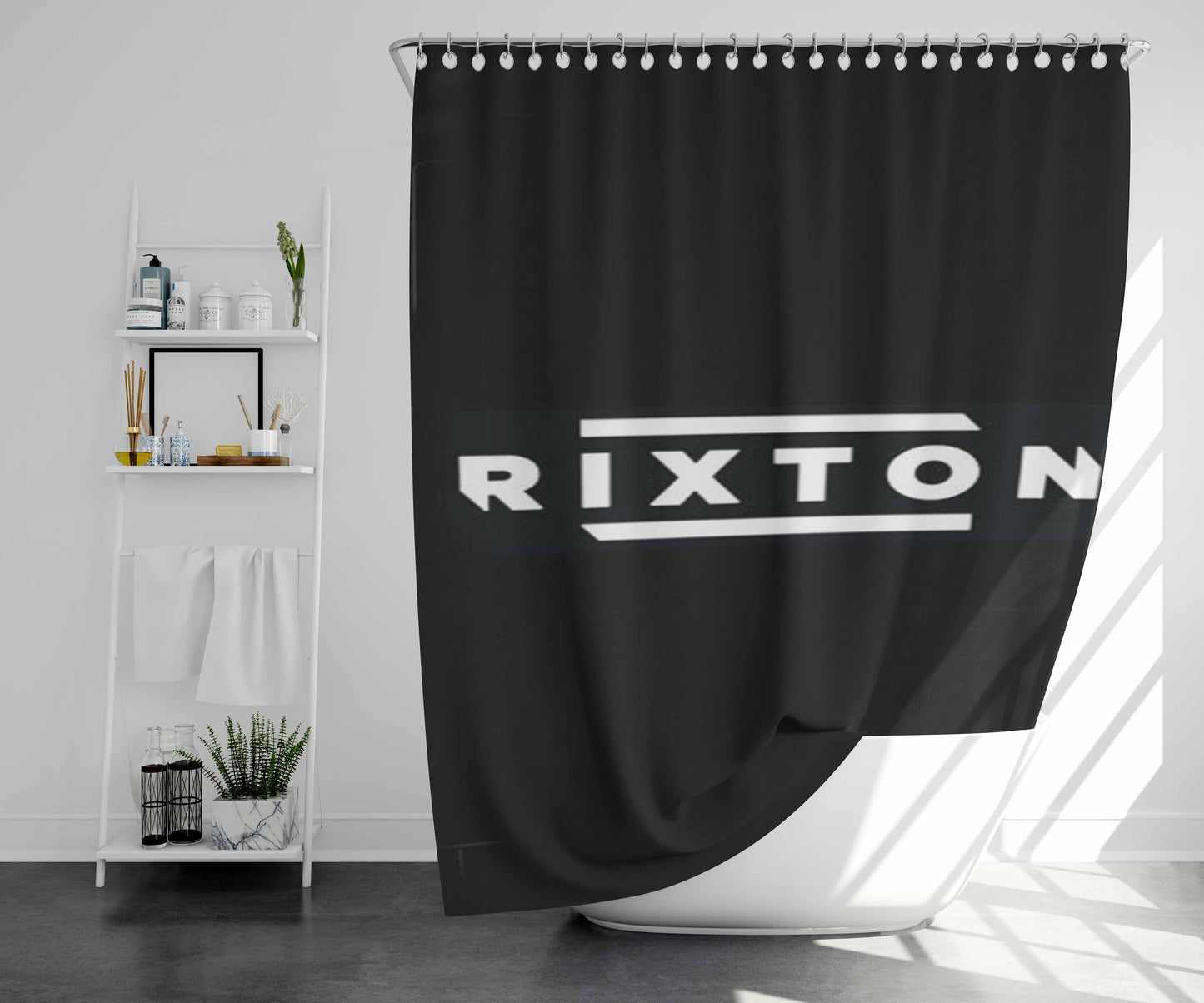 Rixton Logo Bathroom Shower Curtain Fabric Waterproof | 66 X 72 Inch