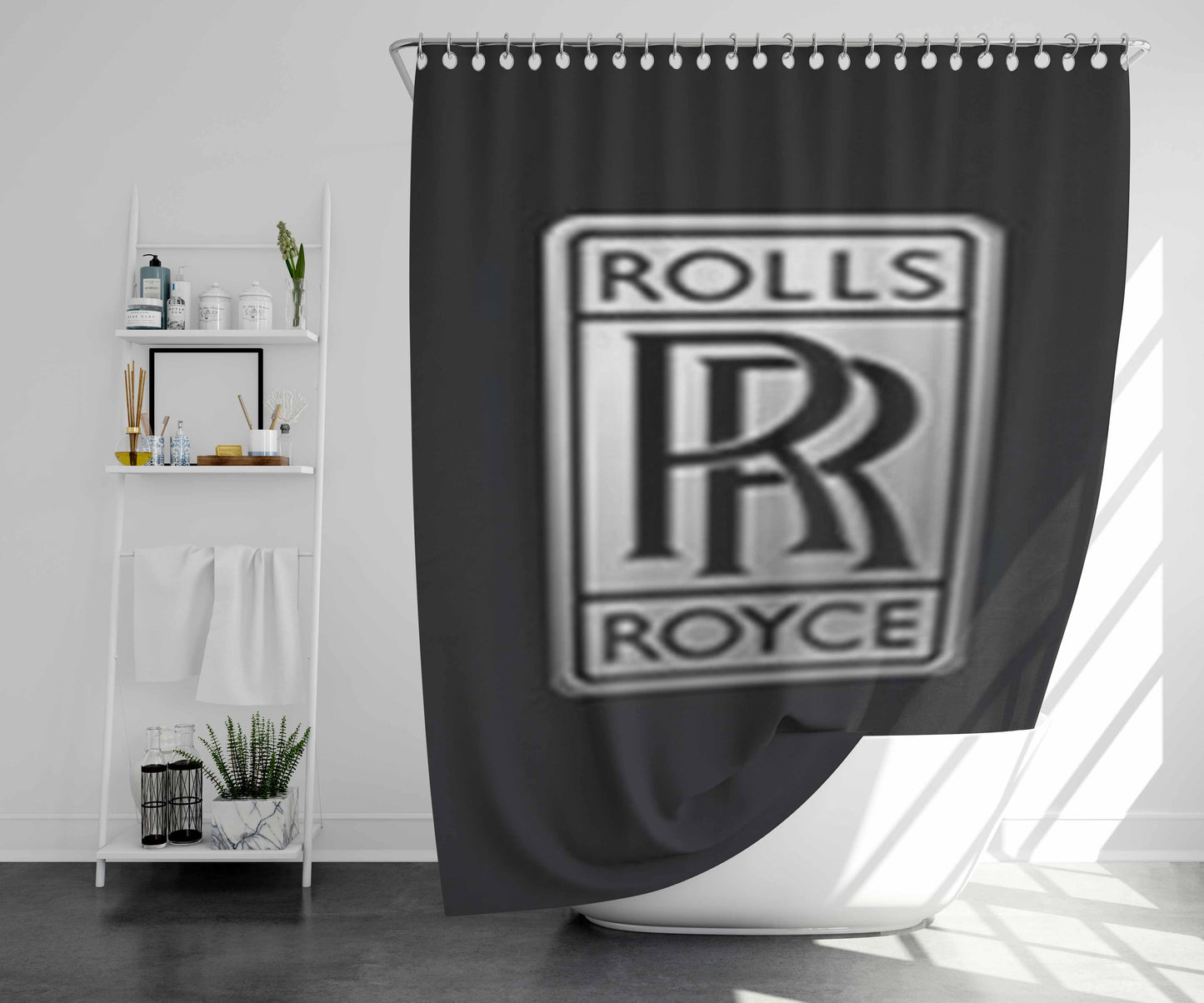 Rolls Royce Logo Bathroom Shower Curtain Fabric Waterproof | 66 X 72 Inch