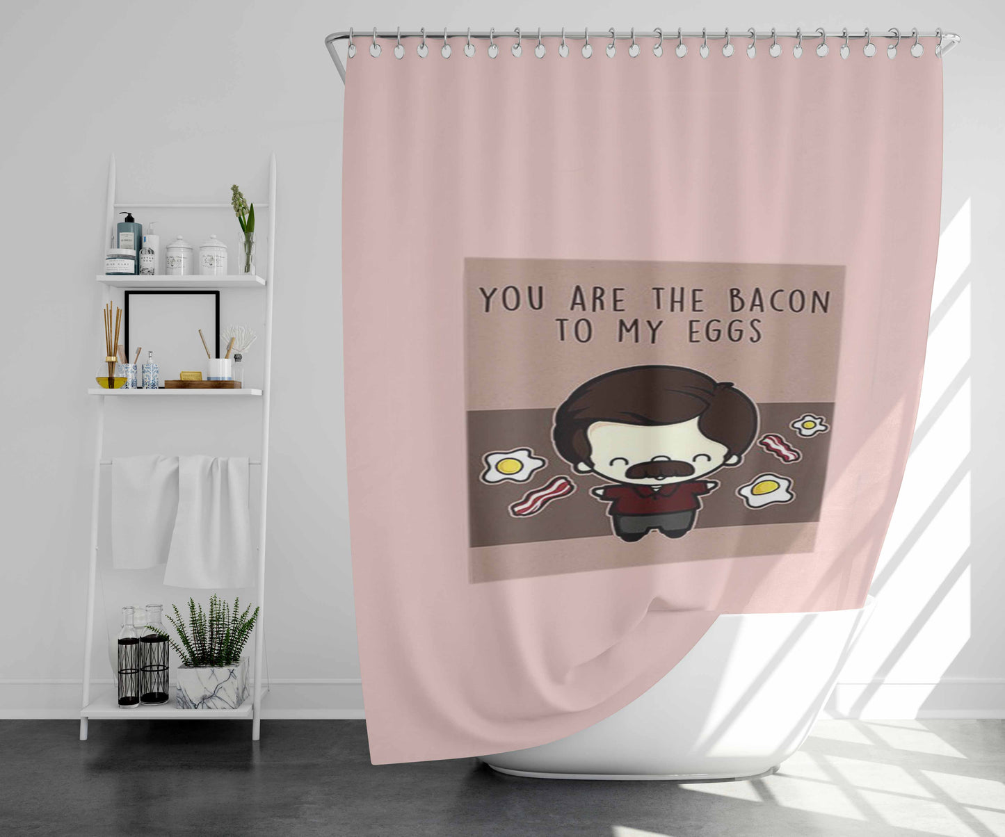 Ron Swanson Valentine'S Day Bathroom Shower Curtain Fabric Waterproof | 66 X 72 Inch