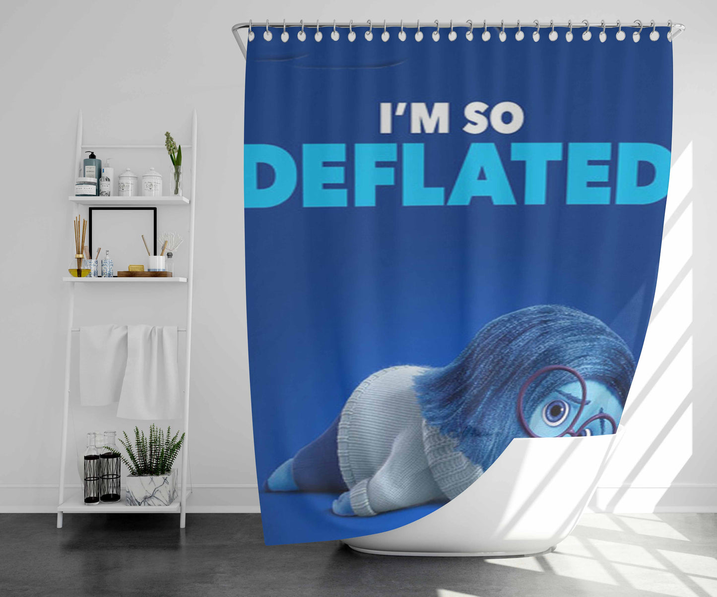 Sadness Bathroom Shower Curtain Fabric Waterproof | 66 X 72 Inch