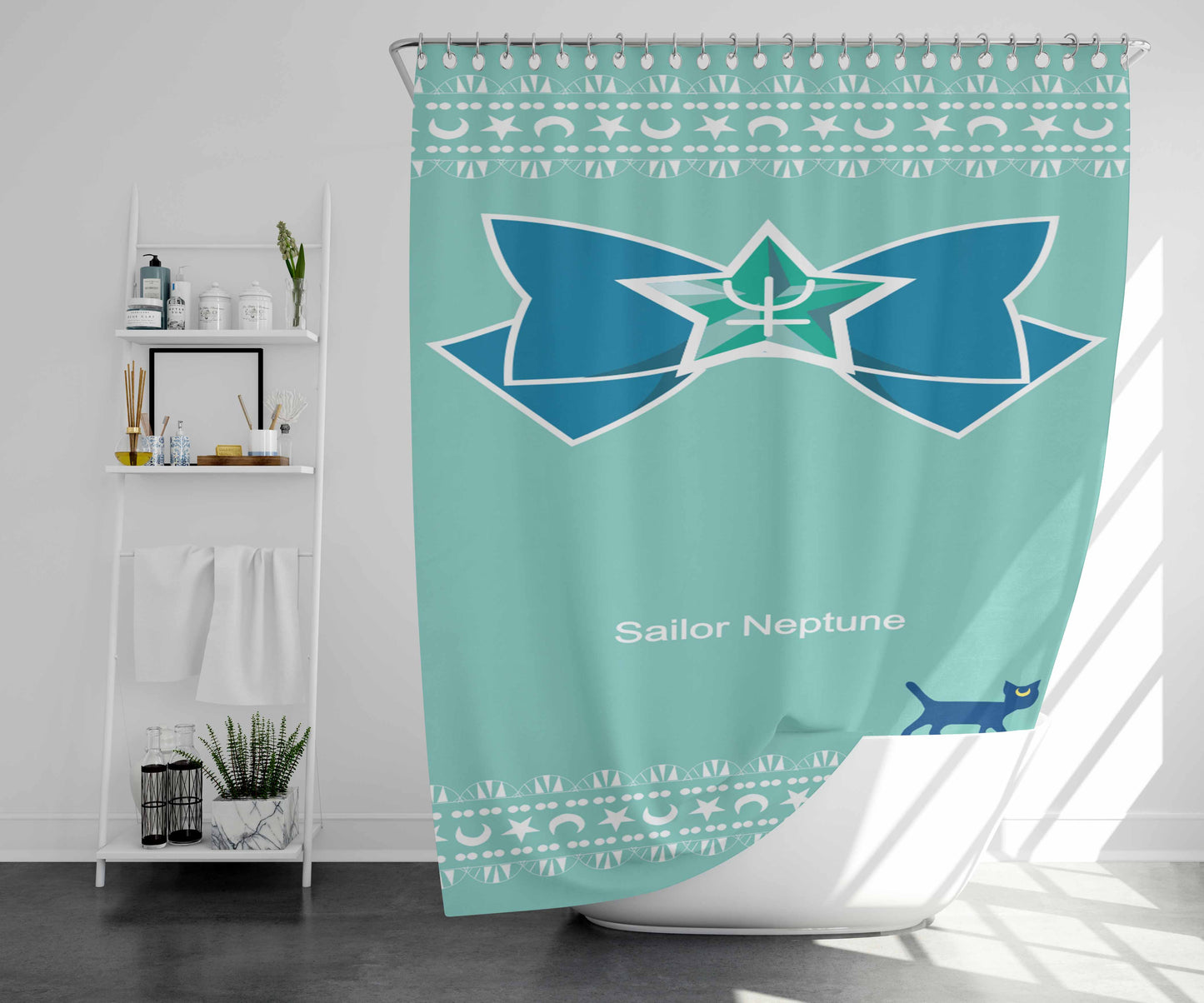 Sailor Neptune Bathroom Shower Curtain Fabric Waterproof | 66 X 72 Inch