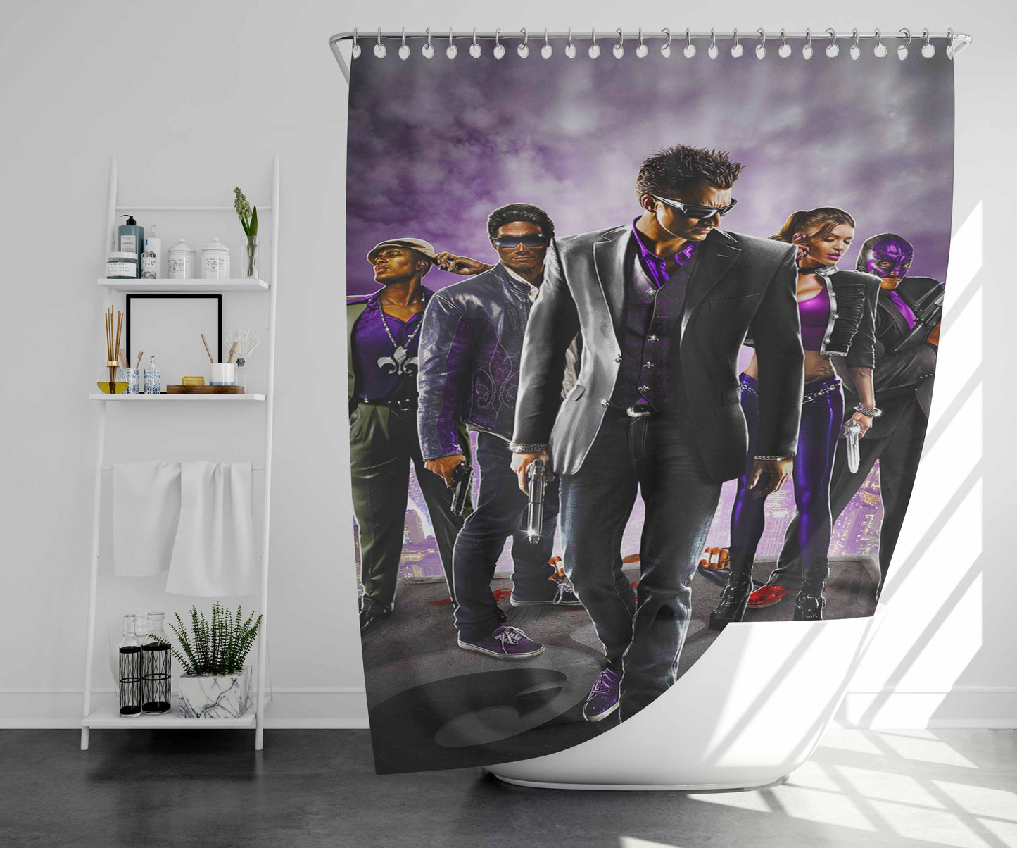 Saint Row The Third Cover Bathroom Shower Curtain Fabric Waterproof | 66 X 72 Inch
