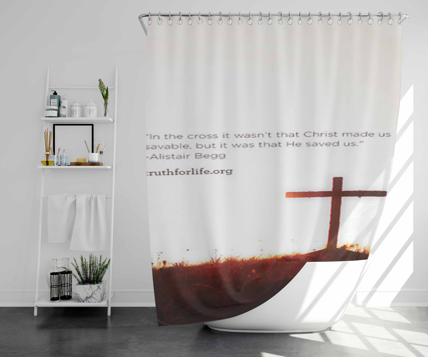 Saved Us Bathroom Shower Curtain Fabric Waterproof | 66 X 72 Inch