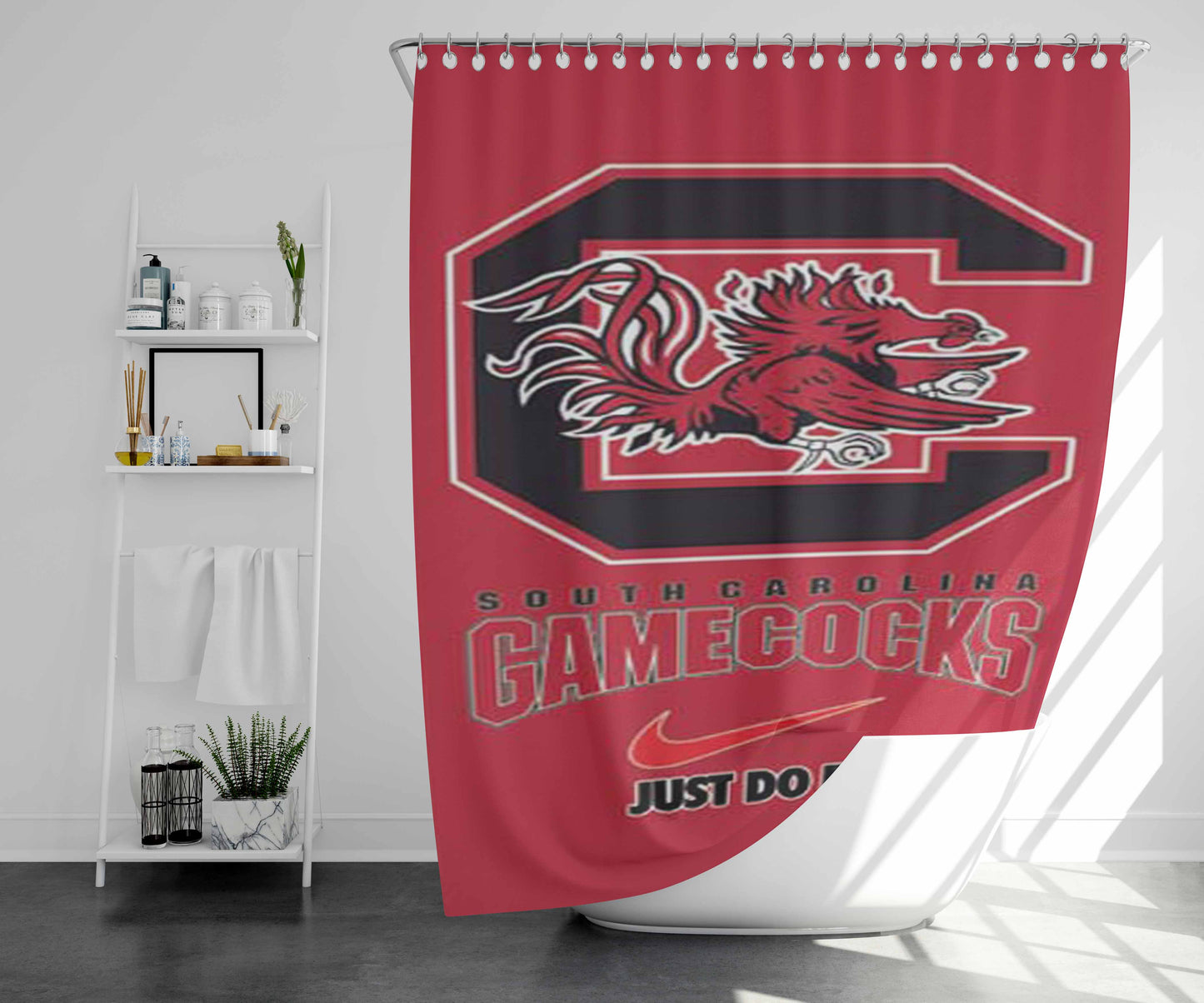 Sc Gamecocks Just Do It Bathroom Shower Curtain Fabric Waterproof | 66 X 72 Inch