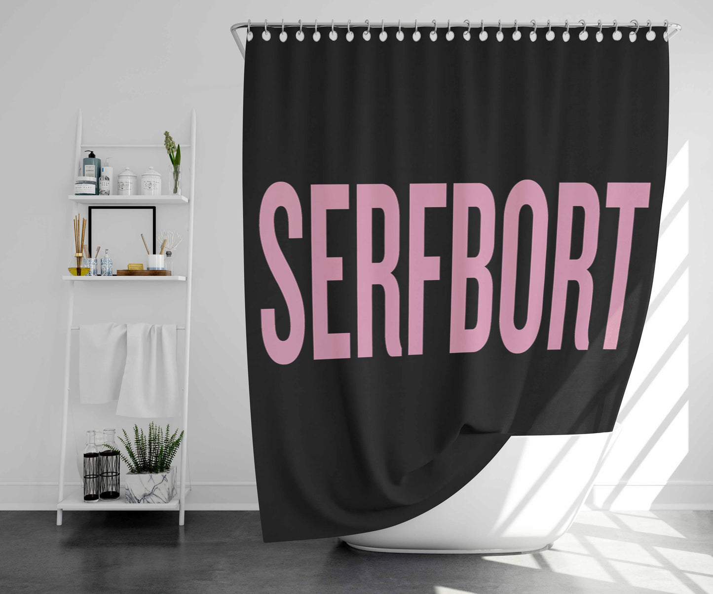 Serfbort Bathroom Shower Curtain Fabric Waterproof | 66 X 72 Inch
