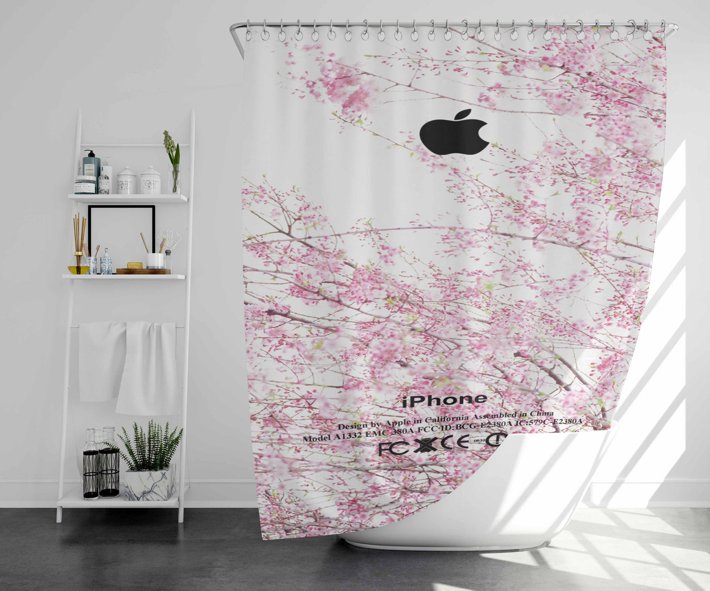 Skin Artistic Floral Design Bathroom Shower Curtain Fabric Waterproof | 66 X 72 Inch