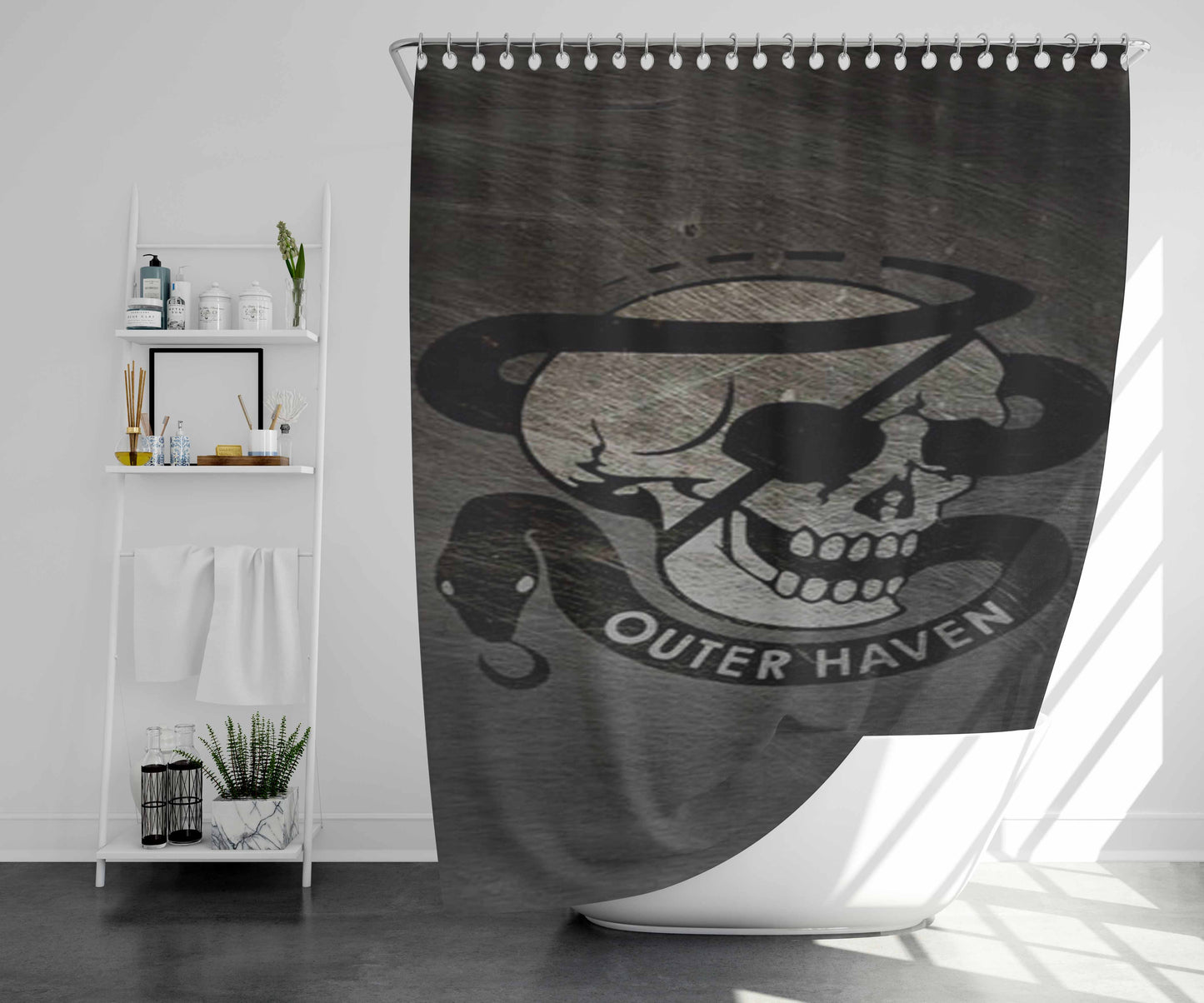 Skull Outer Haven Bathroom Shower Curtain Fabric Waterproof | 66 X 72 Inch