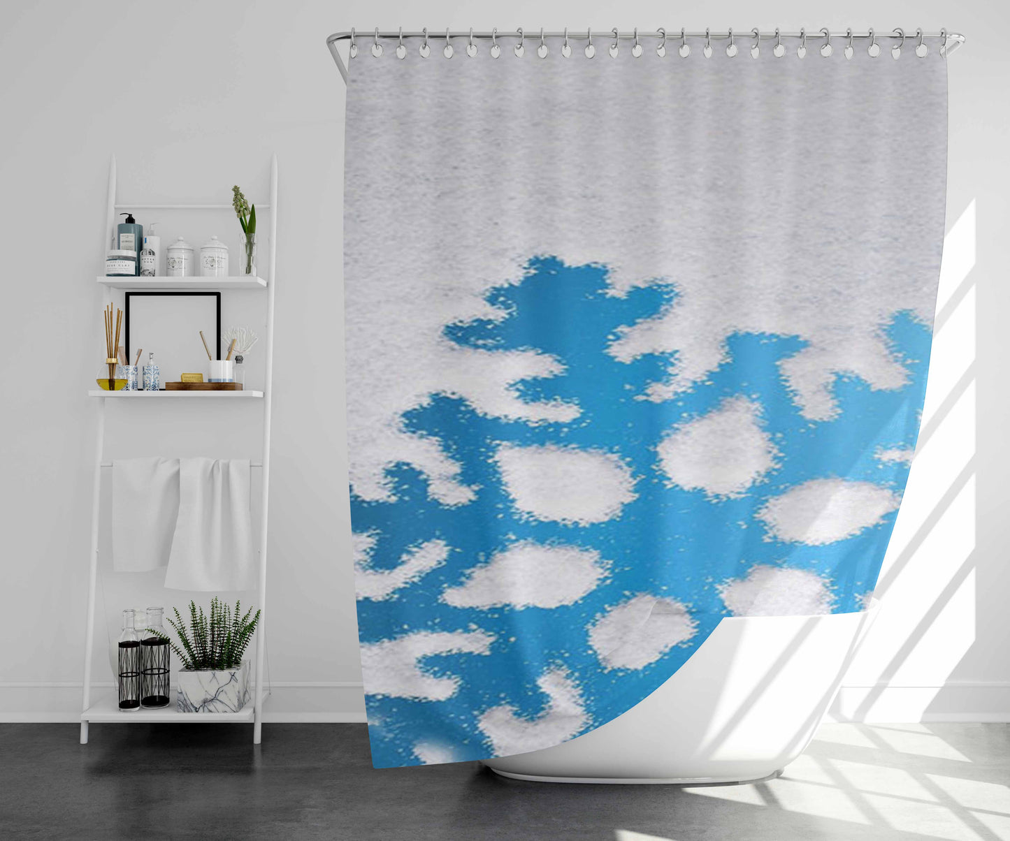 Sky Snow Bathroom Shower Curtain Fabric Waterproof | 66 X 72 Inch