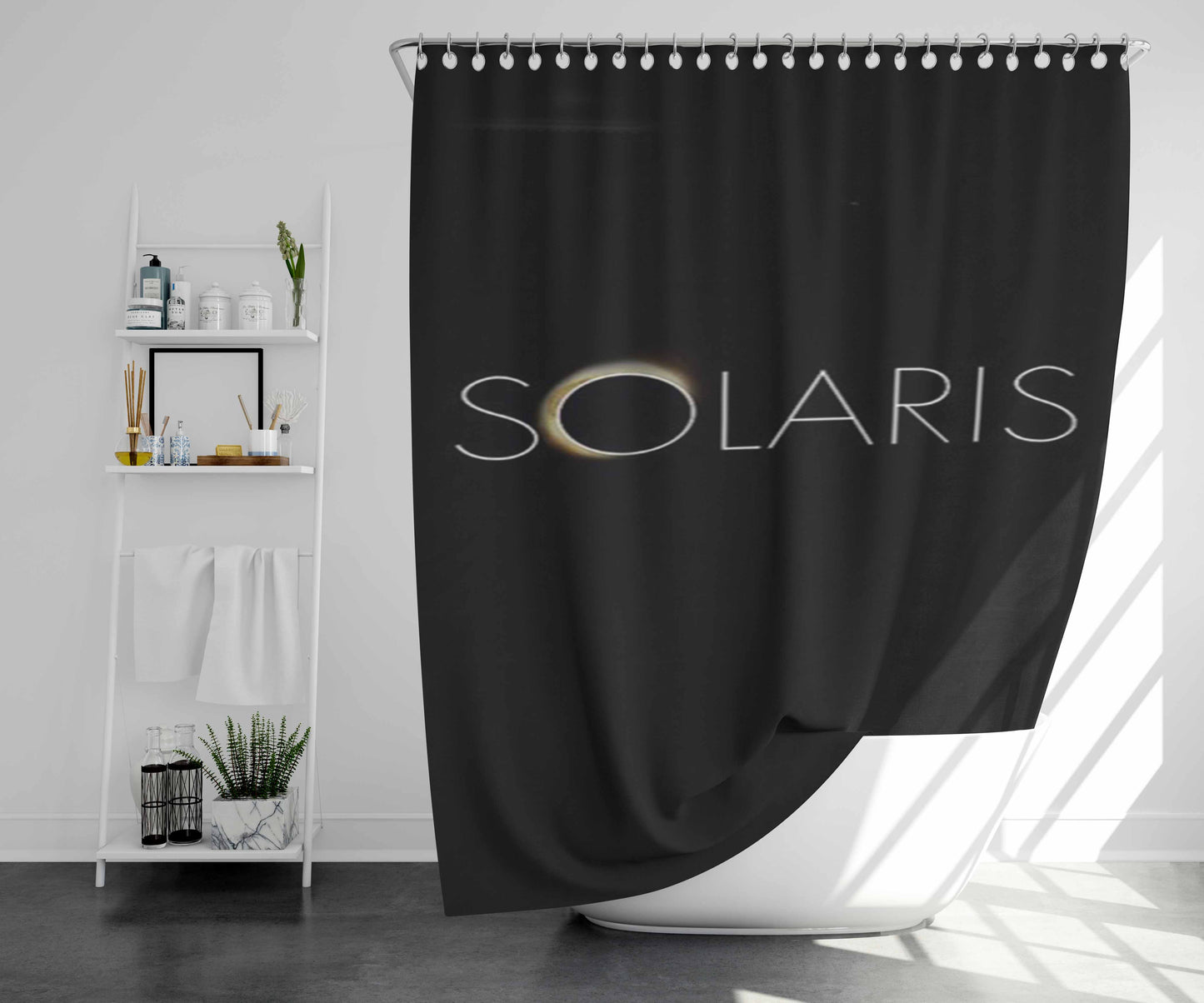Solaris 1972 Movie Logo Text Typography Bathroom Shower Curtain Fabric Waterproof | 66 X 72 Inch