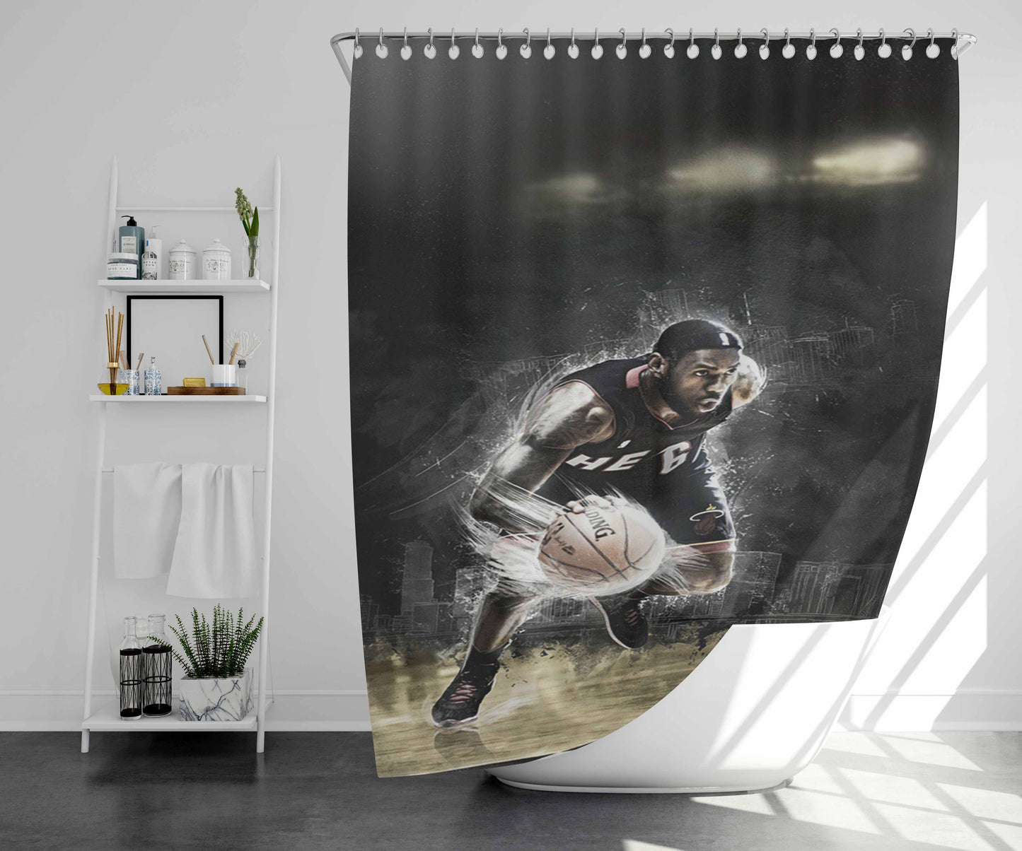 Spaldings Sprints Bathroom Shower Curtain Fabric Waterproof | 66 X 72 Inch