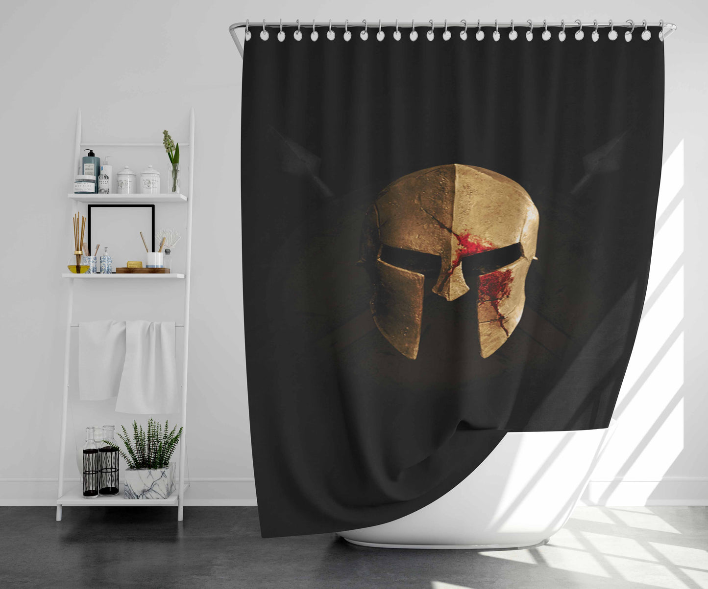Sparta Bathroom Shower Curtain Fabric Waterproof | 66 X 72 Inch