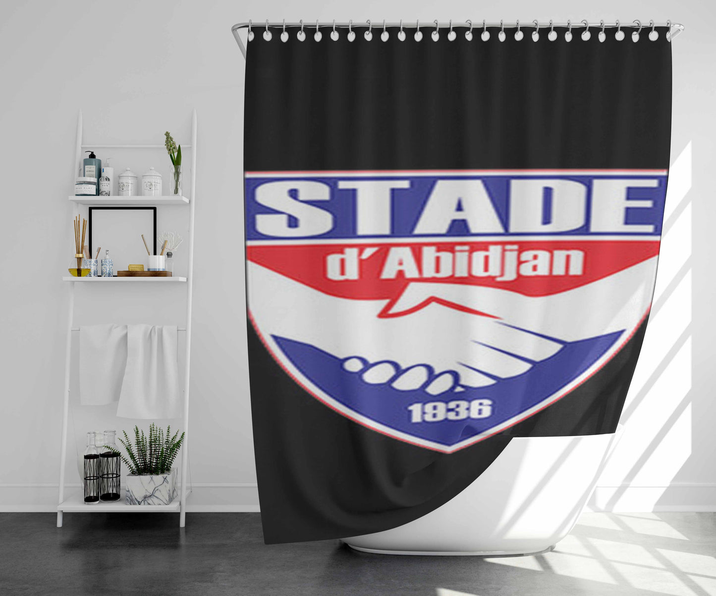 Stade D Abidjan Bathroom Shower Curtain Fabric Waterproof | 66 X 72 Inch