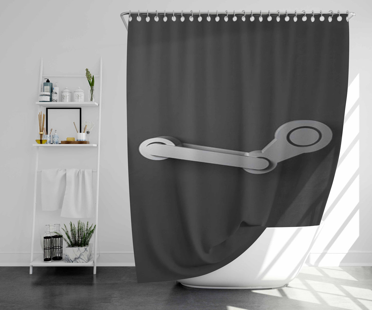 Steam Art Bathroom Shower Curtain Fabric Waterproof | 66 X 72 Inch