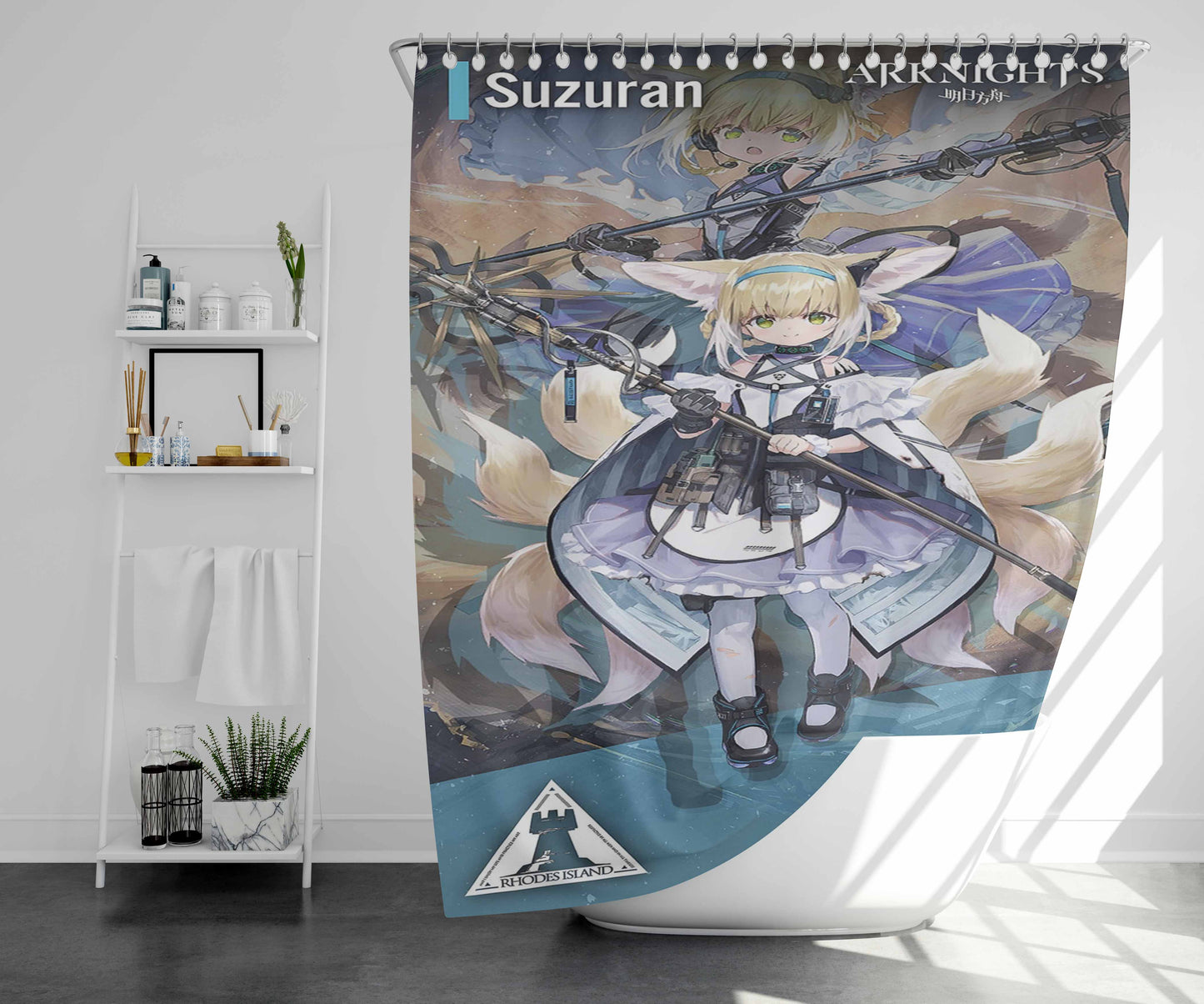 Suzuran Arknights Bathroom Shower Curtain Fabric Waterproof | 66 X 72 Inch