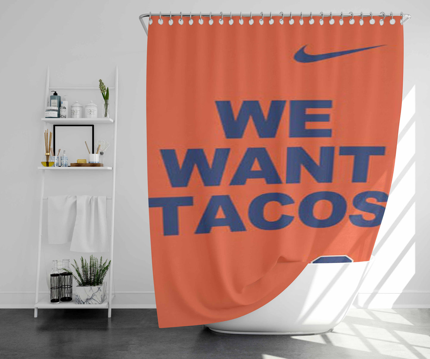 Syracuse Orange We Want Tacos Bathroom Shower Curtain Fabric Waterproof | 66 X 72 Inch