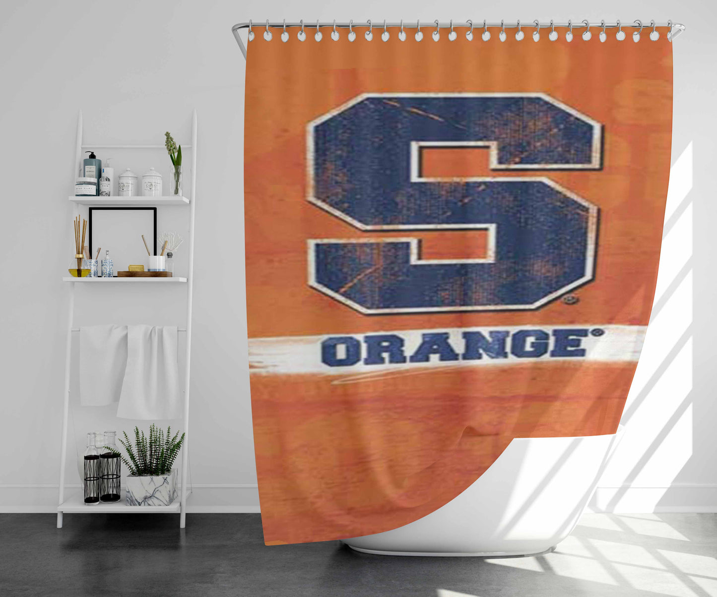 Syracuse Orange Bathroom Shower Curtain Fabric Waterproof | 66 X 72 Inch