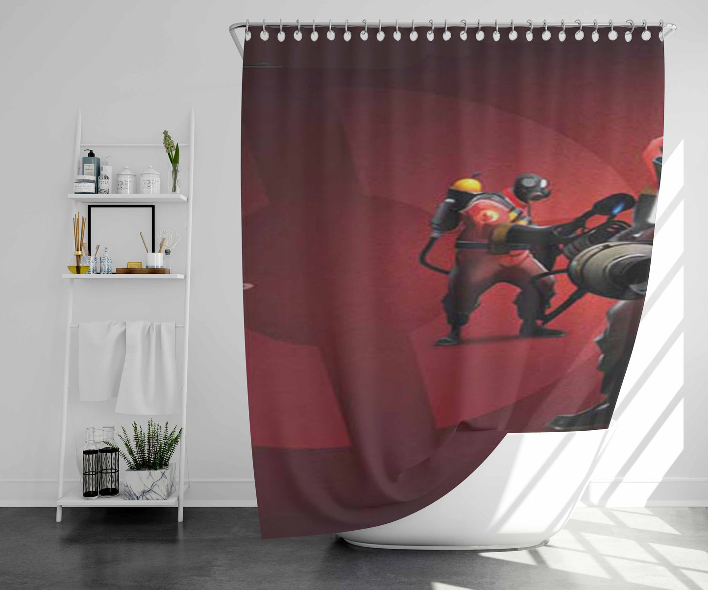 Team Fortress 2 Bathroom Shower Curtain Fabric Waterproof | 66 X 72 Inch