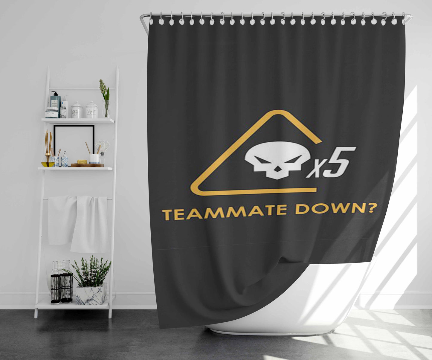 Teammate Down X5 Bathroom Shower Curtain Fabric Waterproof | 66 X 72 Inch
