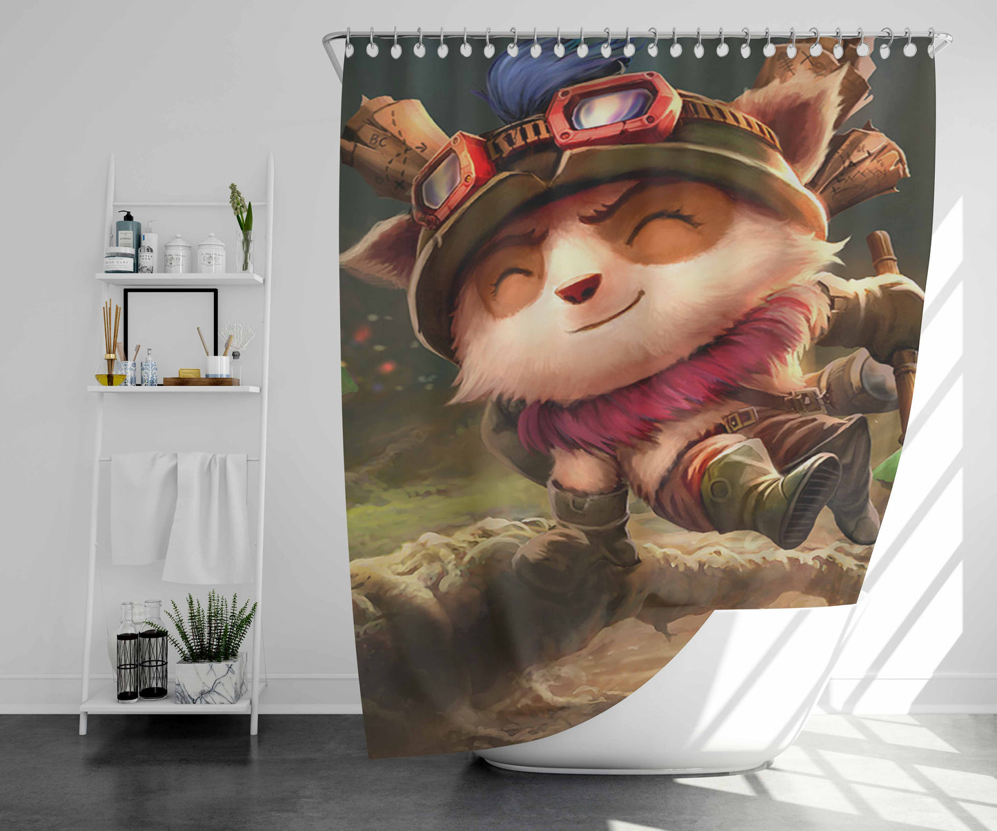 Teddy Bear Art Bathroom Shower Curtain Fabric Waterproof | 66 X 72 Inch