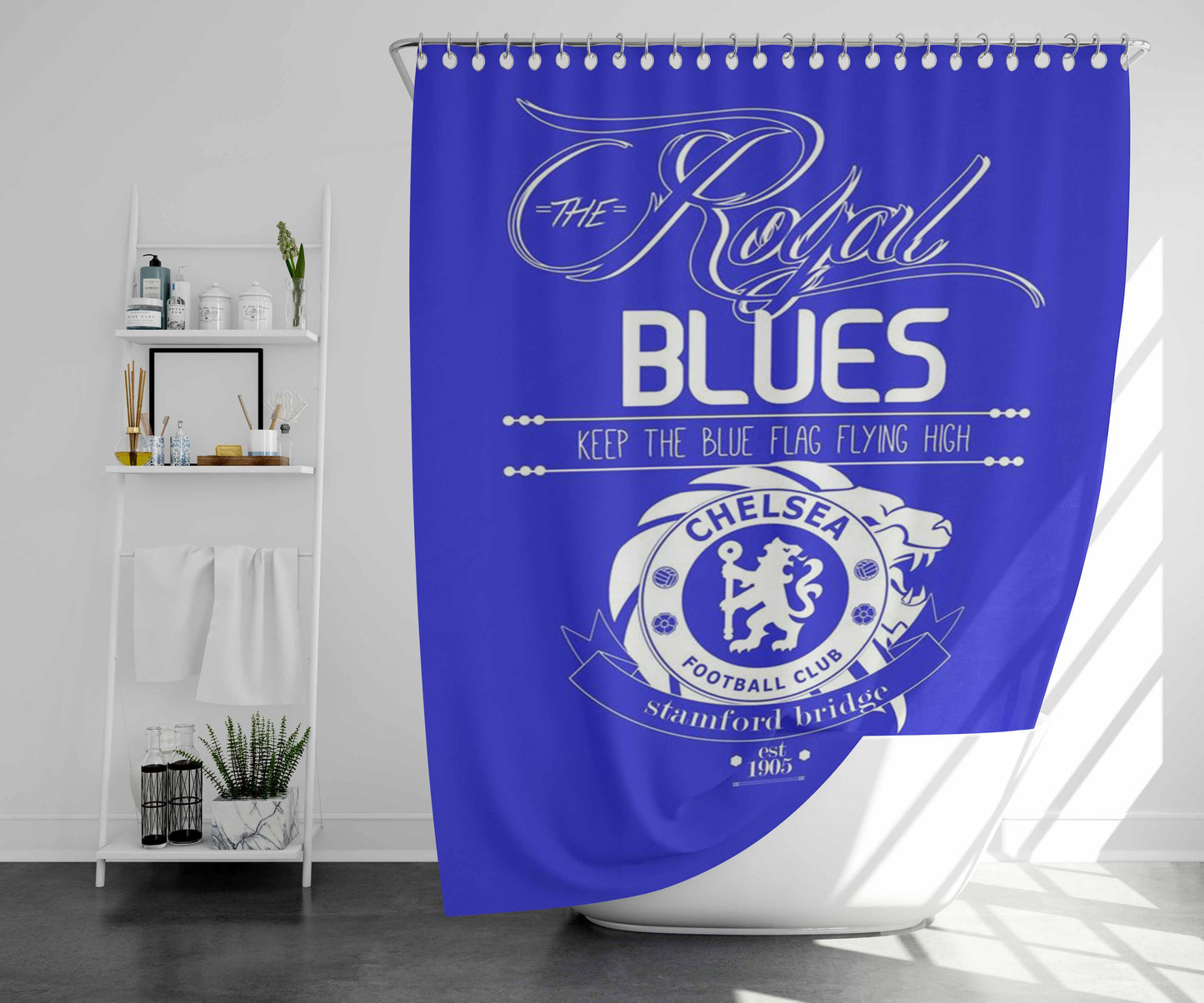 The Rooster Teeth American Bathroom Shower Curtain Fabric Waterproof | 66 X 72 Inch