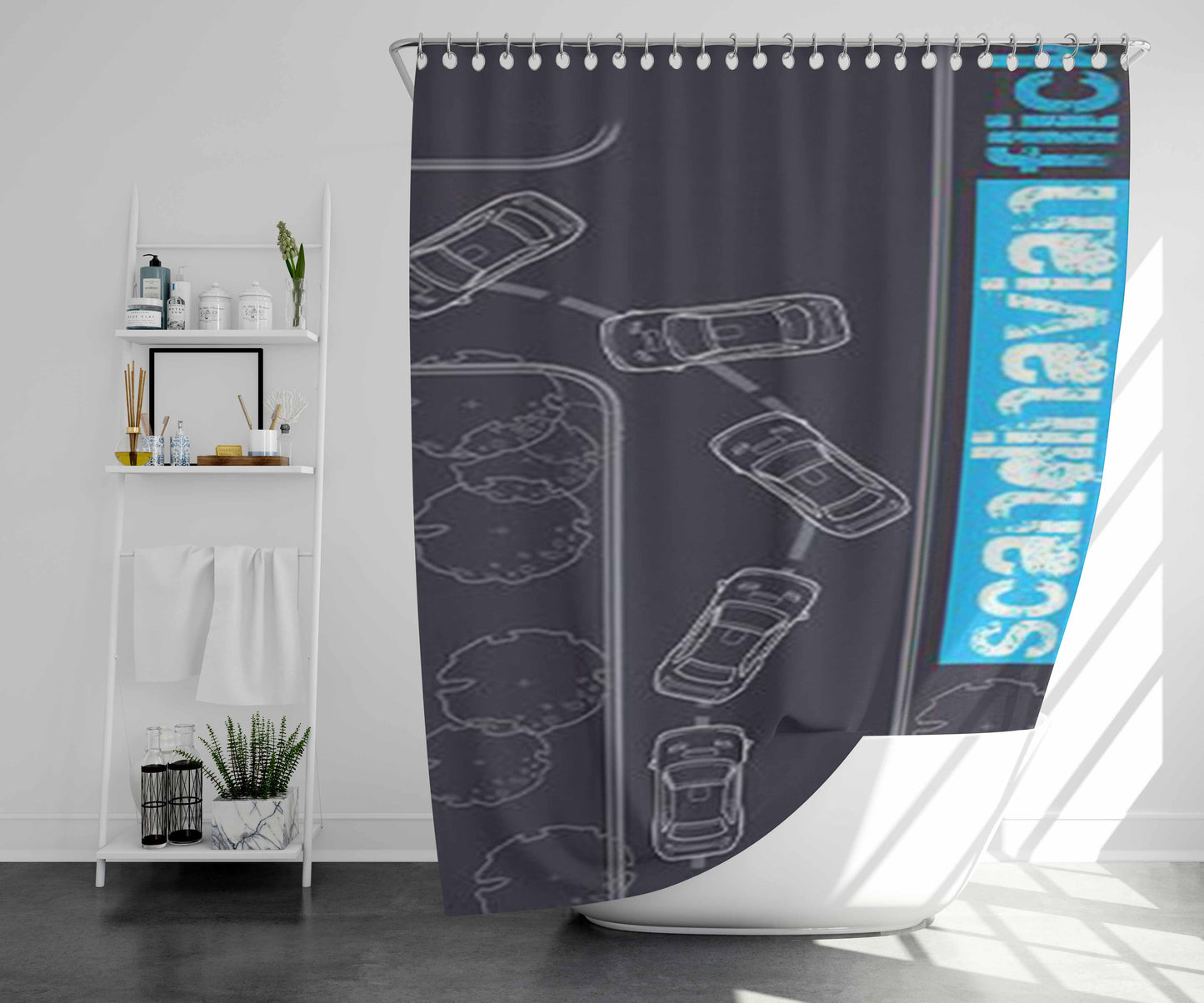 The Sax Detective Bathroom Shower Curtain Fabric Waterproof | 66 X 72 Inch
