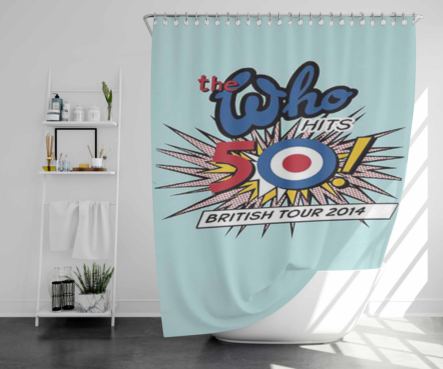 The Who Band Bathroom Shower Curtain Fabric Waterproof | 66 X 72 Inch