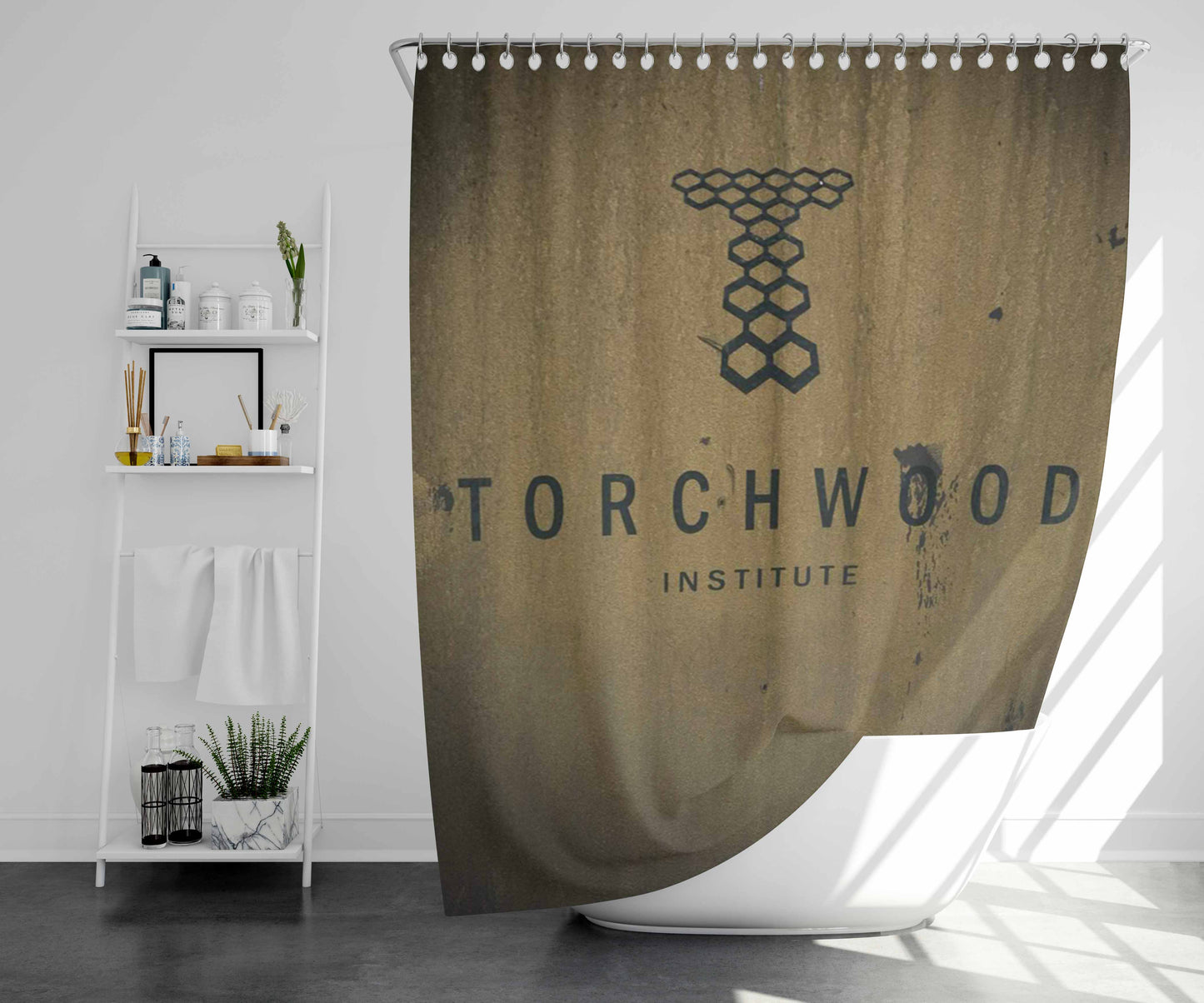 Torchwood Institute Logo Bathroom Shower Curtain Fabric Waterproof | 66 X 72 Inch